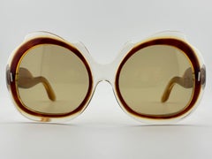 Vintage Oversized Translucent Inserts Sunglasses 1970's Made in Italy