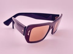 Gafas de sol vintage de lujo de mediados de siglo con montura burdeos oscuro, de los años 60, fabricadas en Francia