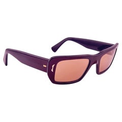 Gafas de sol vintage de lujo de mediados de siglo con montura burdeos oscuro, de los años 60, fabricadas en Francia