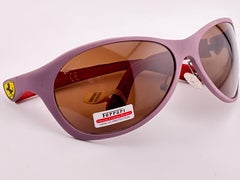 Gafas de sol vintage Ferrari FR4 A36 con montura en magenta y piel sintética, de los años 90, fabricadas en Italia