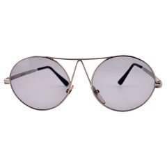 Vintage Geometric Silver Medium Grey Lens Sunglasses 1980'S