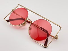 Vintage Architectural Avant Garde Medium Rose Lens Sunglasses 1980'S