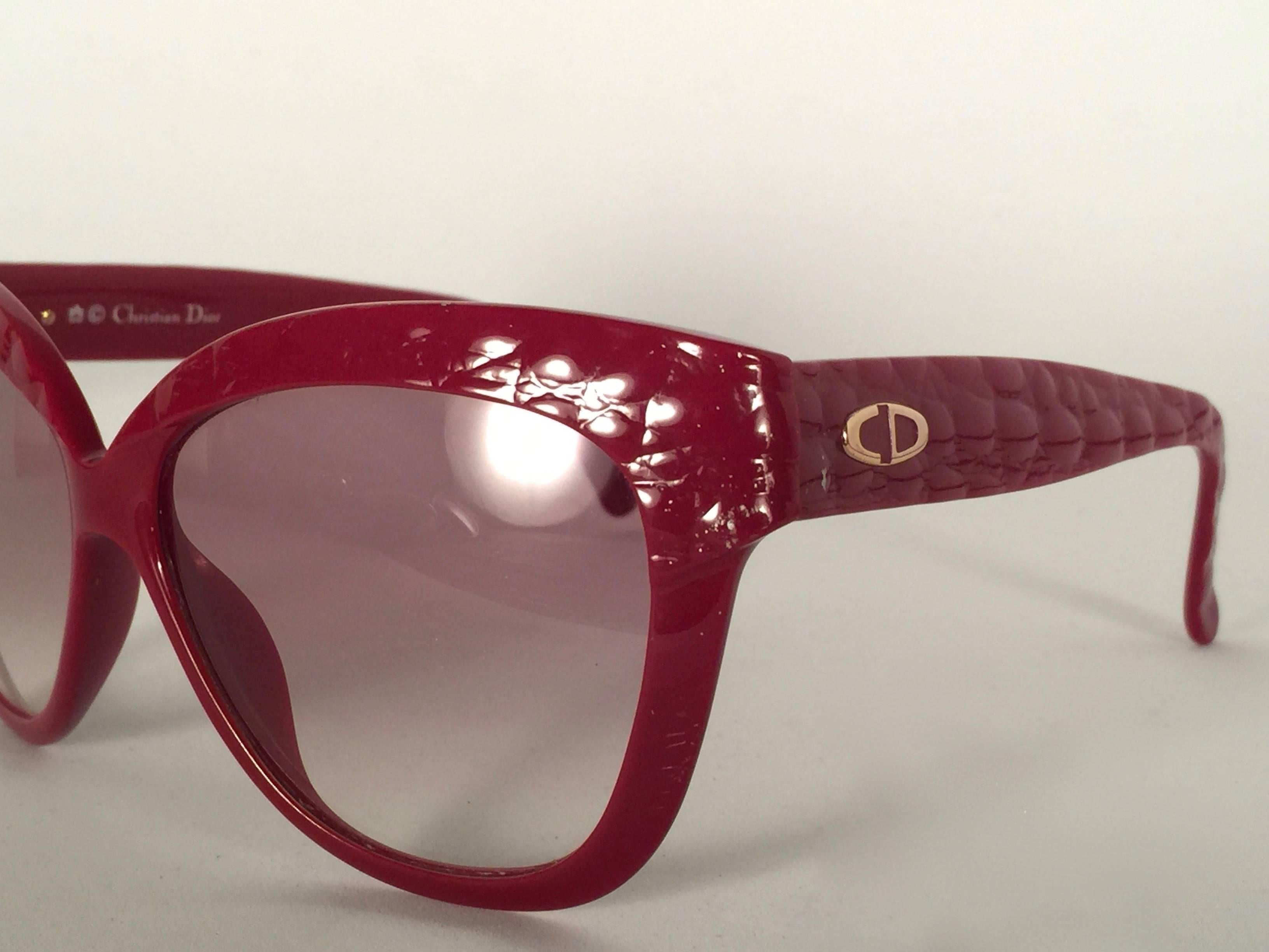 Mint Vintage Christian Dior 2321 Quilted Red Optyl Sunglasses Germany 1
