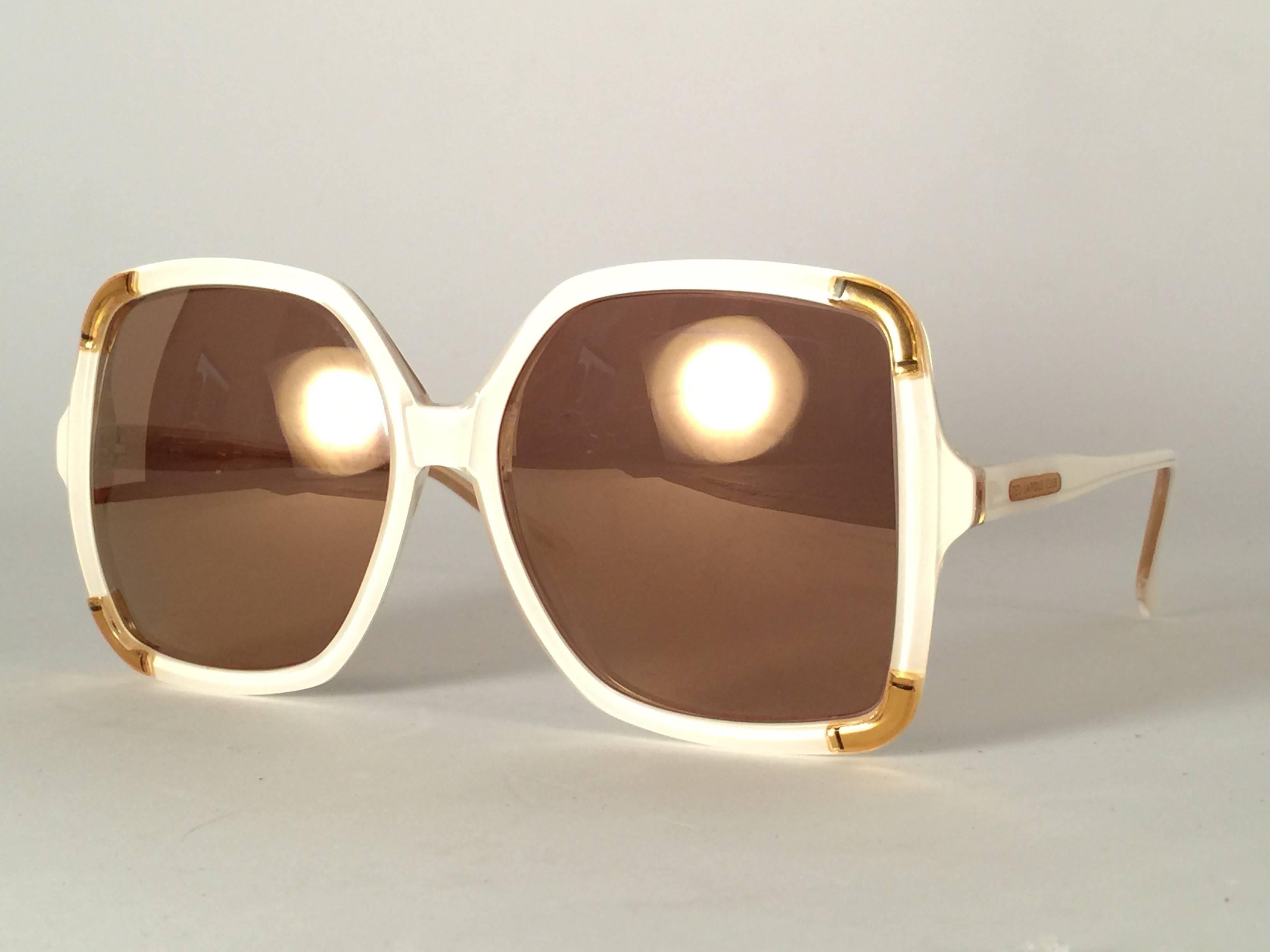 New Vintage Ted Lapidus Club Ivory Paris 1970 Sunglasses Fran In New Condition In Baleares, Baleares