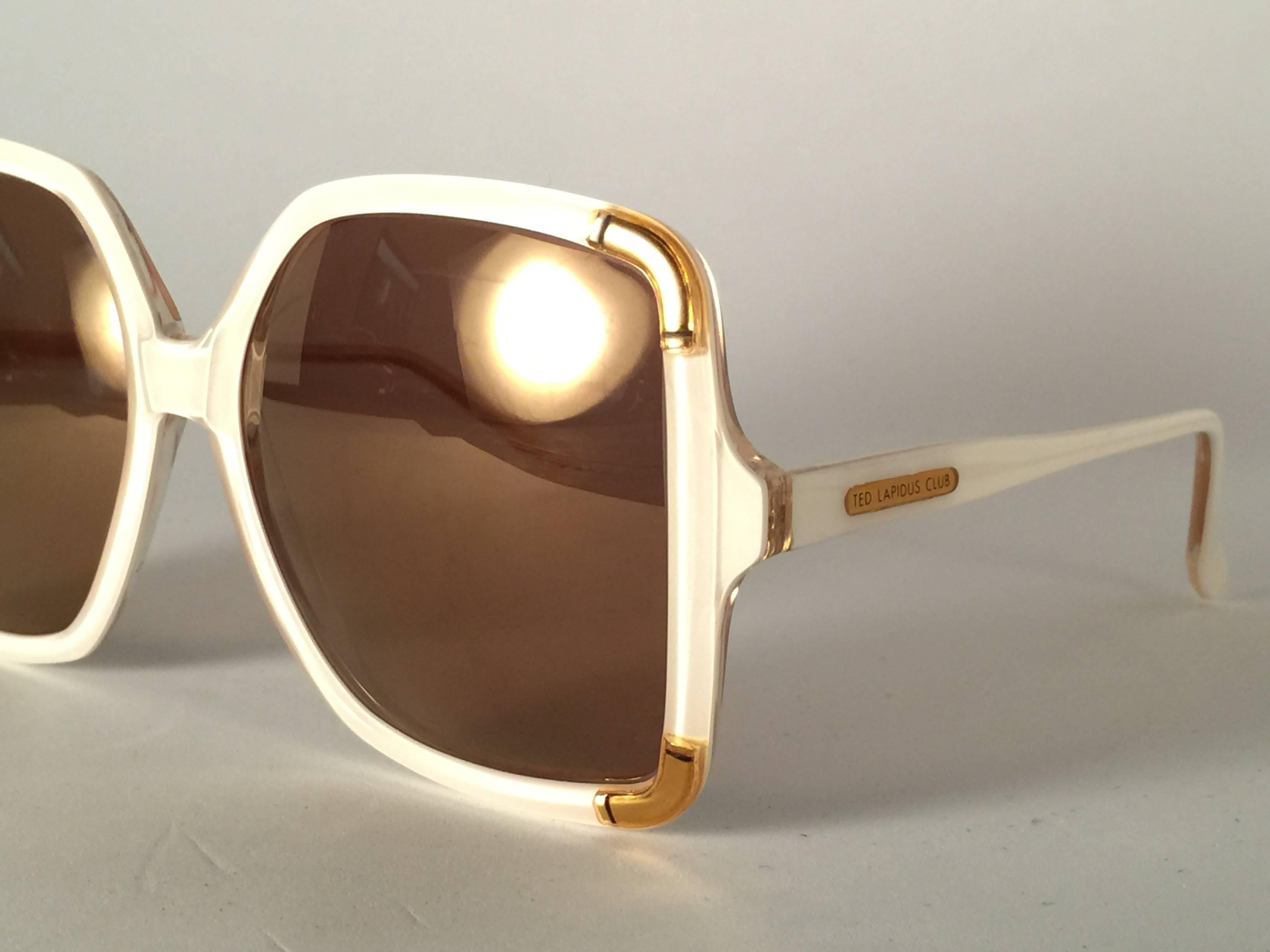 Women's or Men's New Vintage Ted Lapidus Club Ivory Paris 1970 Sunglasses Fran