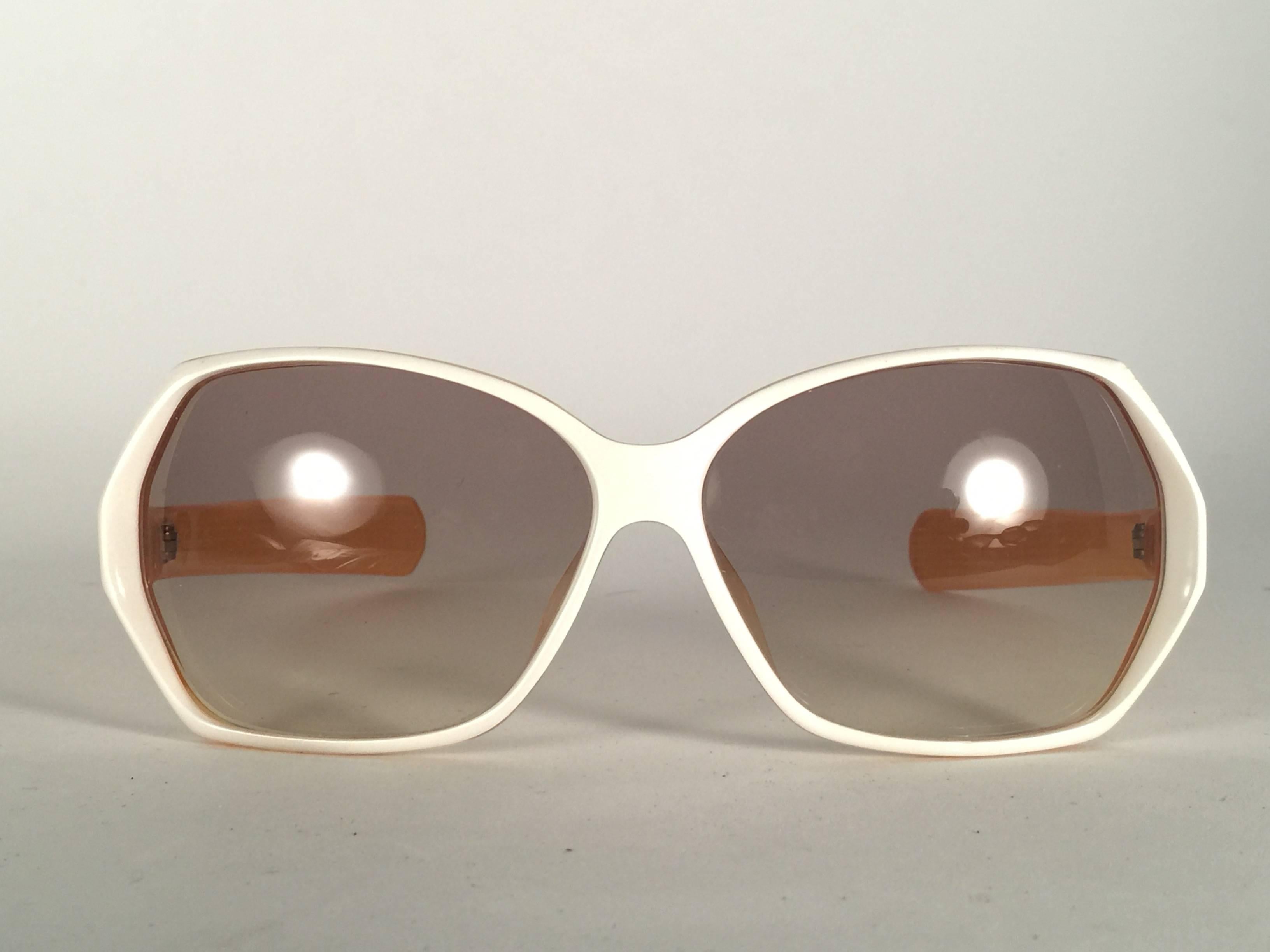 New Vintage Christian Dior 2177 White Origami Optyl Sunglasses Germany In New Condition In Baleares, Baleares