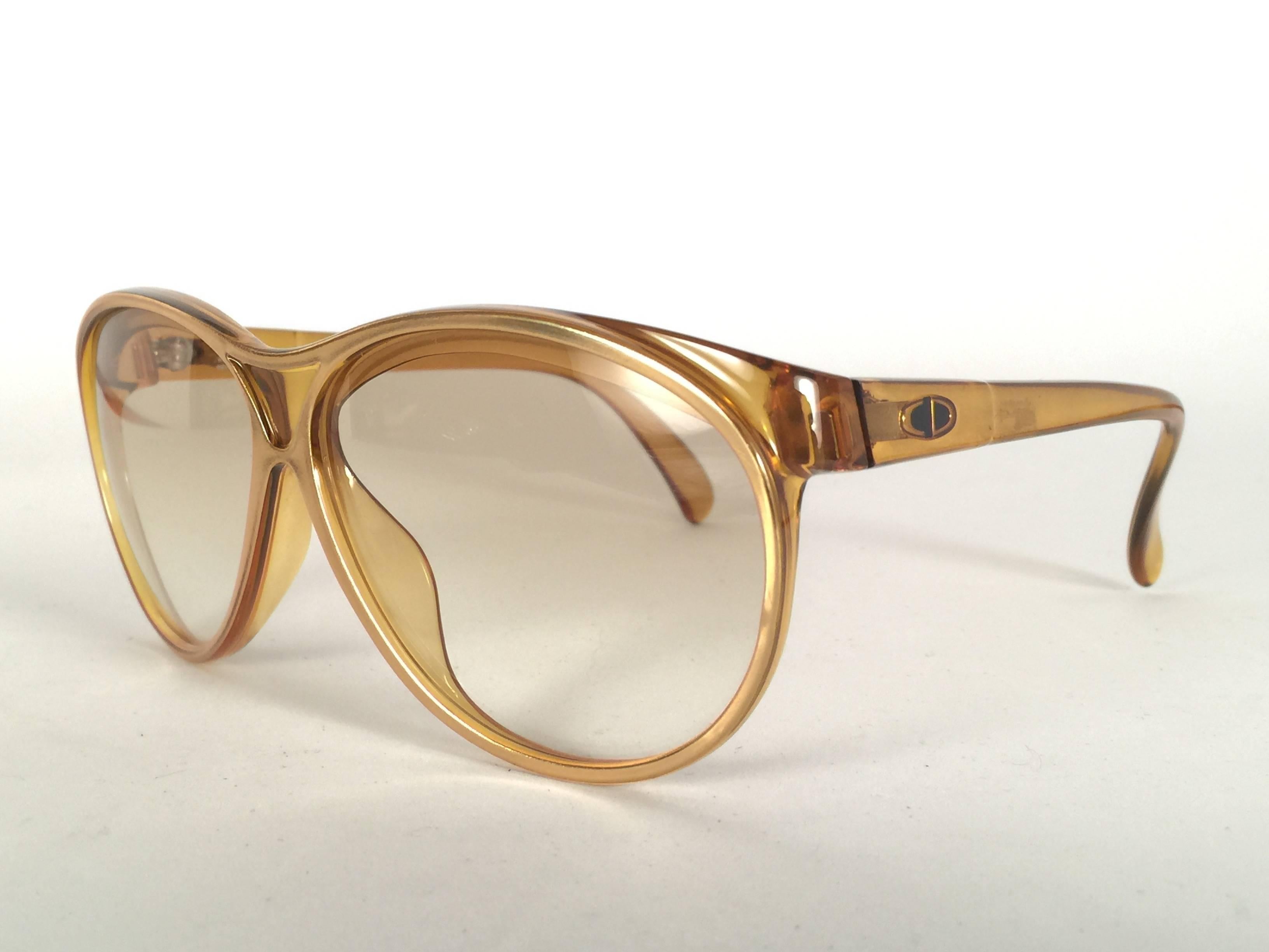 Beige New Vintage Christian Dior 2157 Translucent Amber Optyl Sunglasses Austria