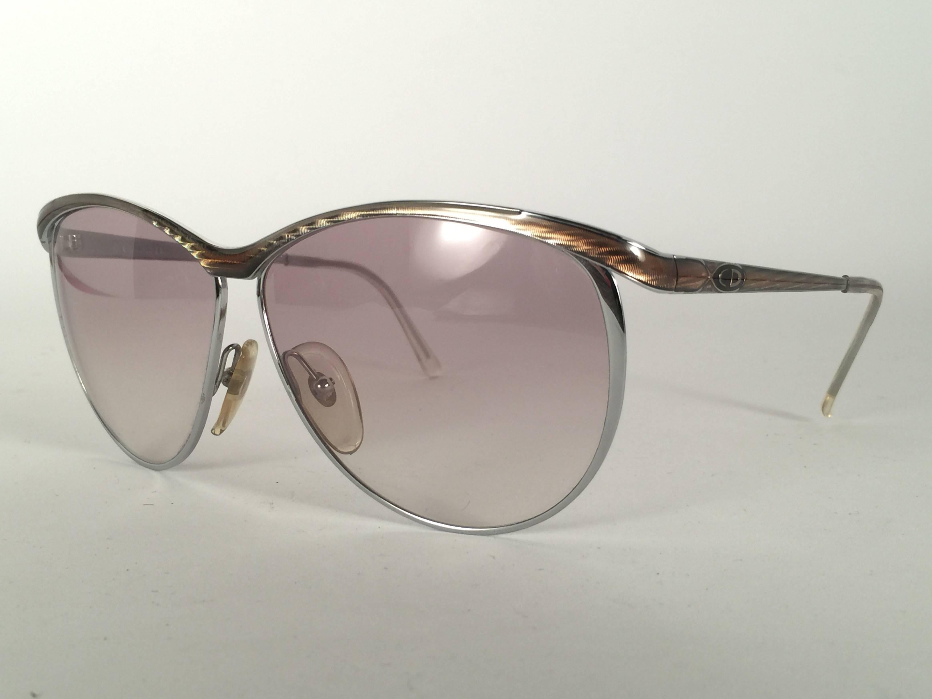 Mint Vintage Christian Dior 2150 Oversized Silver Optyl Sunglasses Germany In New Condition For Sale In Baleares, Baleares