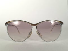 Mint Vintage Christian Dior 2150 Oversized Silver Optyl Sunglasses Germany