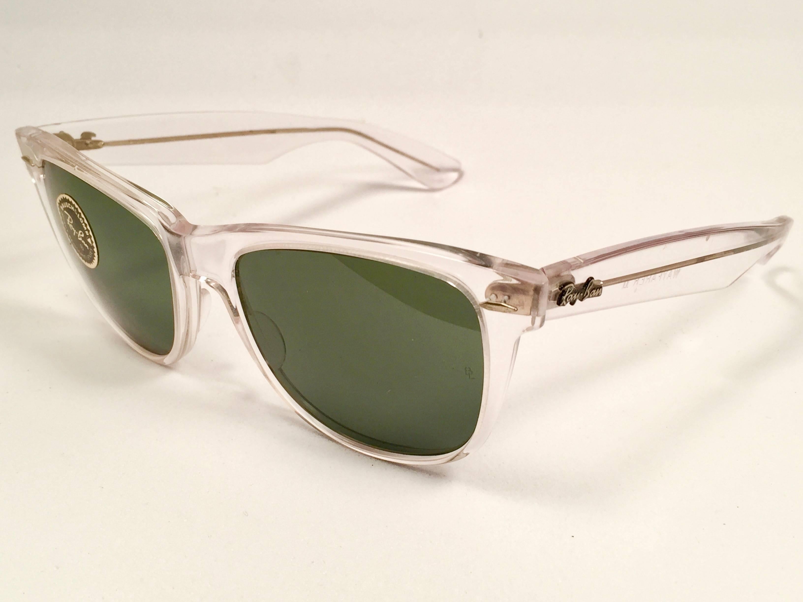 Rare Ray Ban The Wayfarer II Ice B&L G15 Grey Lenses USA 80's Sunglasses In New Condition In Baleares, Baleares