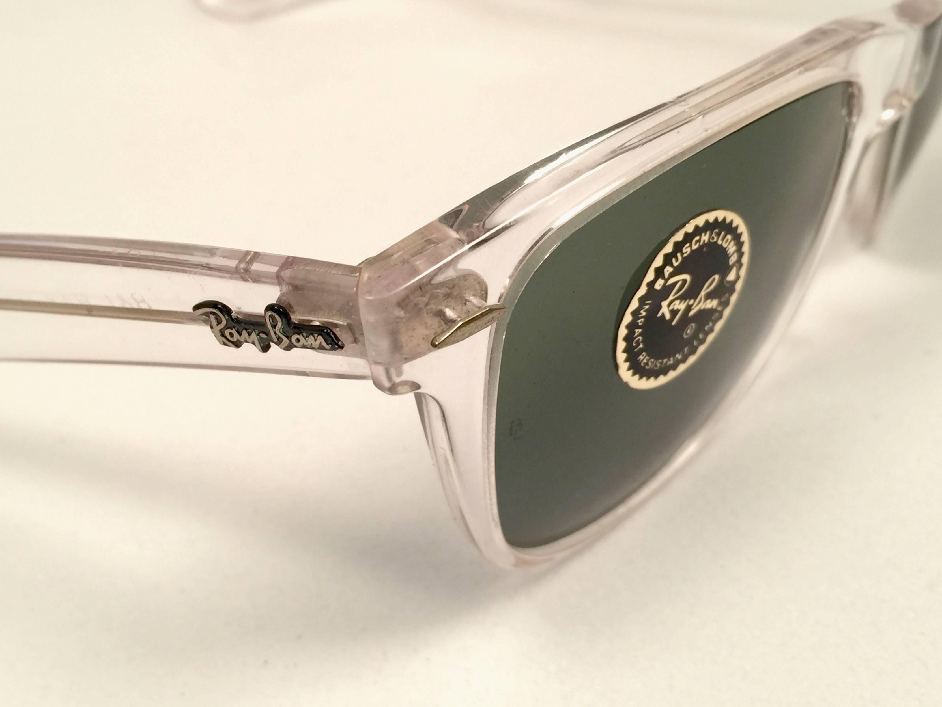 Rare Ray Ban The Wayfarer II Ice B&L G15 Grey Lenses USA 80's Sunglasses 2