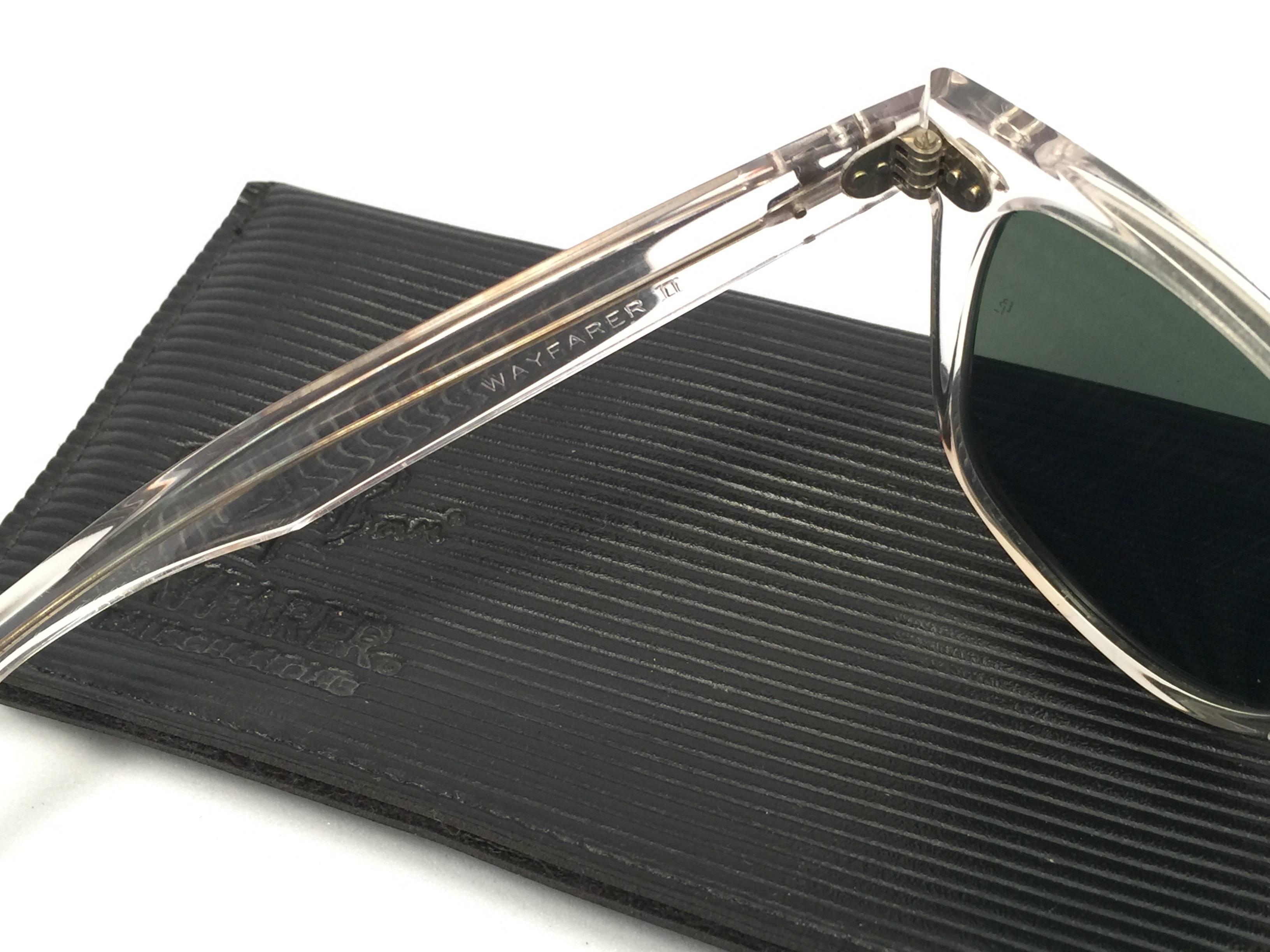 Women's or Men's Rare Ray Ban The Wayfarer II Ice B&L G15 Grey Lenses USA 80's Sunglasses