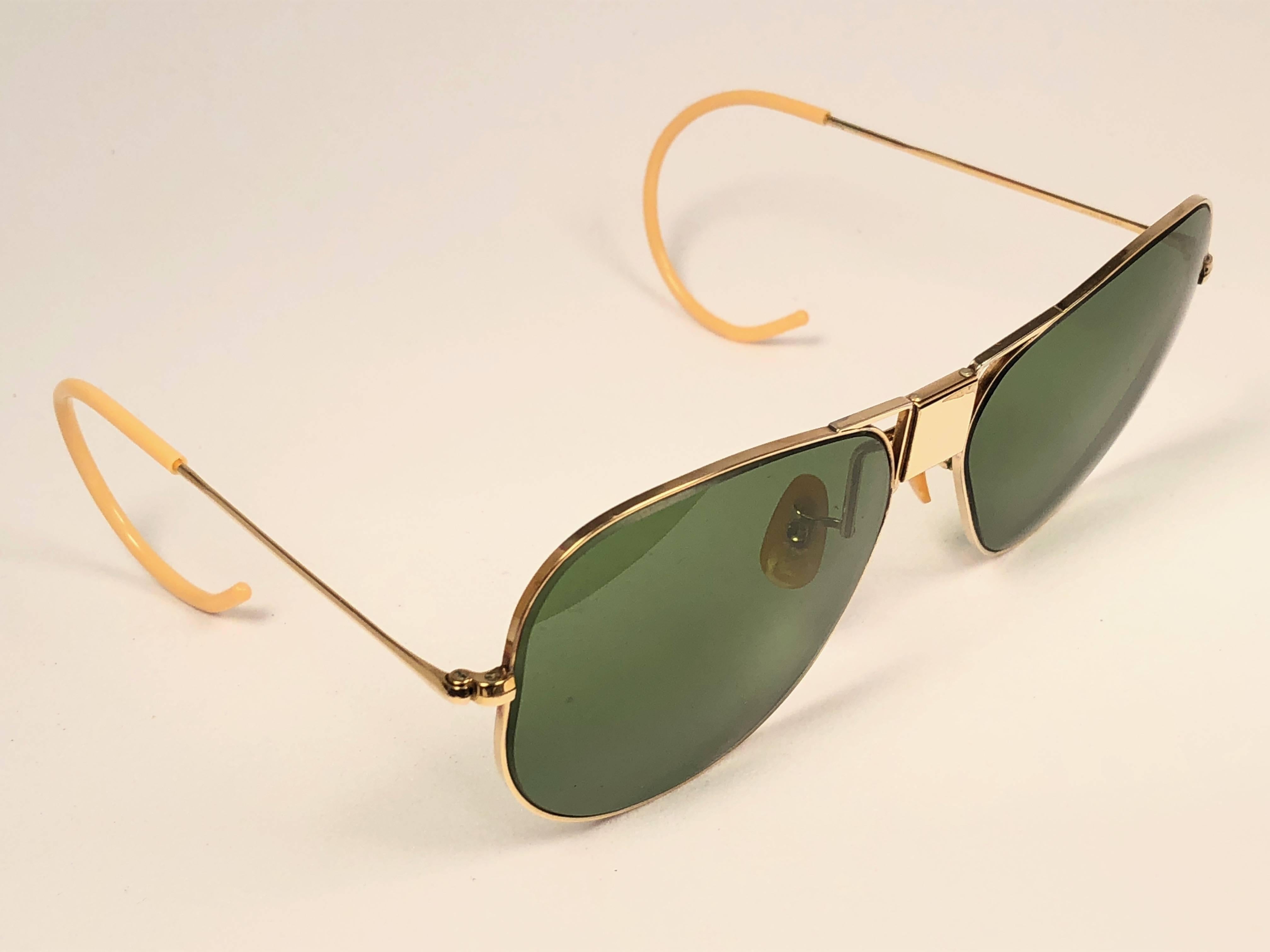 Ultra Rare 1940's Bausch and Lomb Ray Ban Classic Hinged Gold