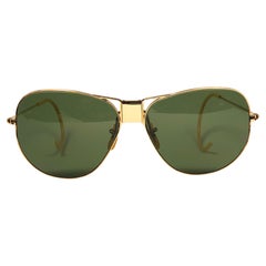 Rarissimi occhiali da sole Bausch & Lomb Ray Ban Classic con cerniera in oro del 1940