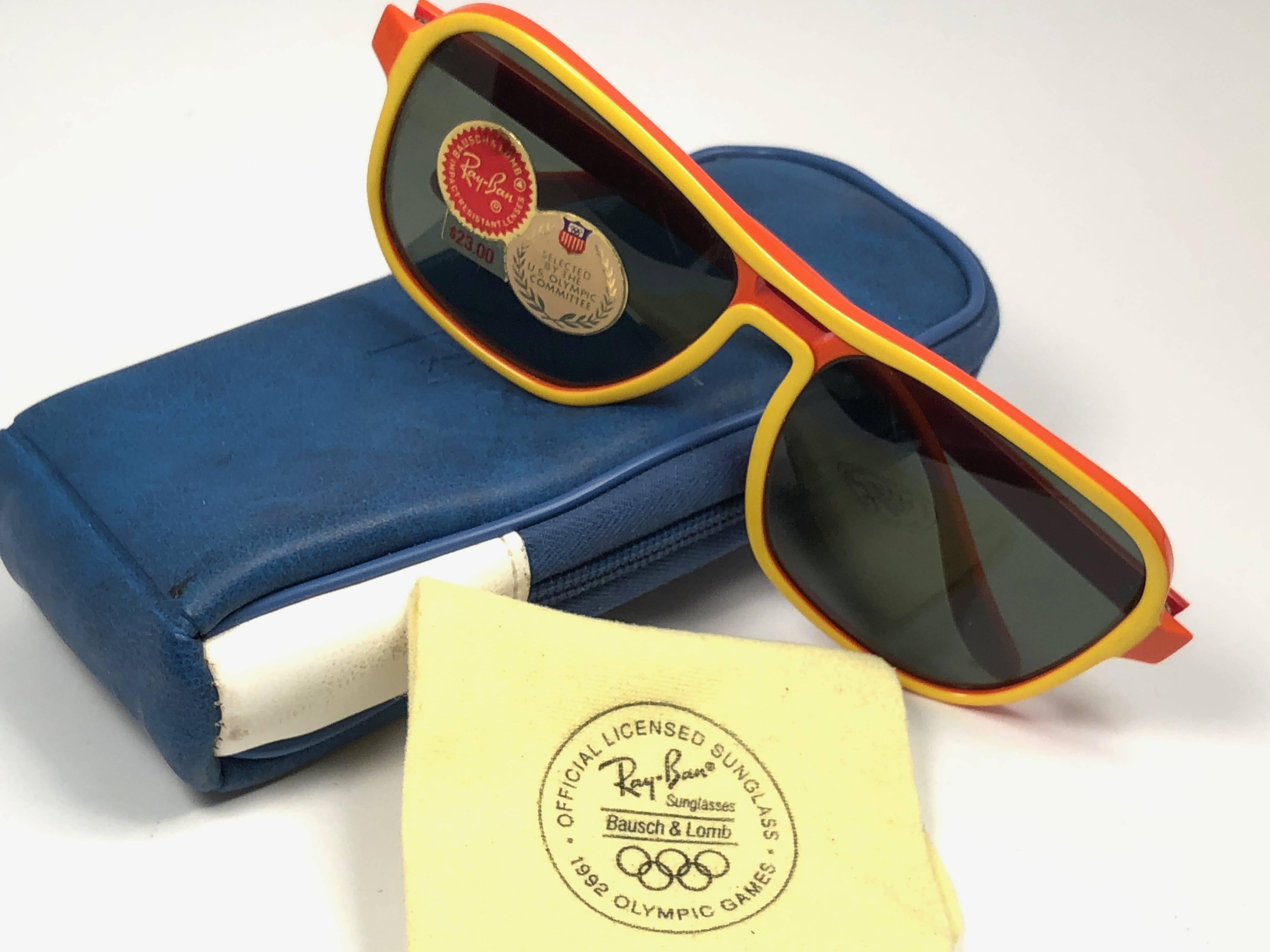 Black Mint Vintage Ray Ban B&L Stateside Orange Yellow Sport G15  Lenses Sunglasses US