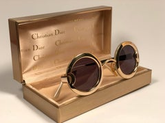 Christian Dior Limitierte Auflage 2918 40 runde Gold-Sonnenbrille, 1980er Jahre