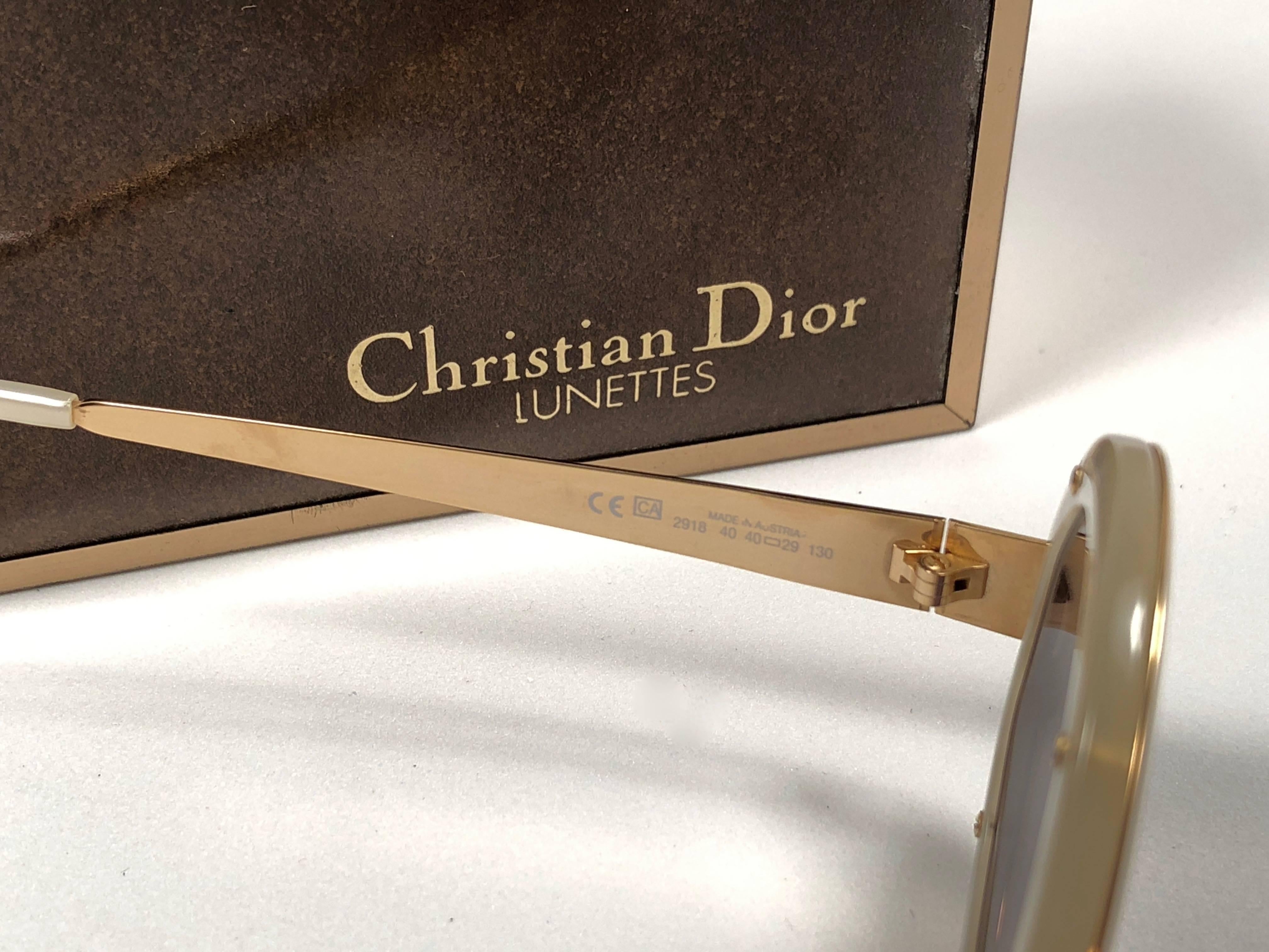 Christian Dior Limited Edition 2918 40 Round Gold Sunglasses, 1980s    1