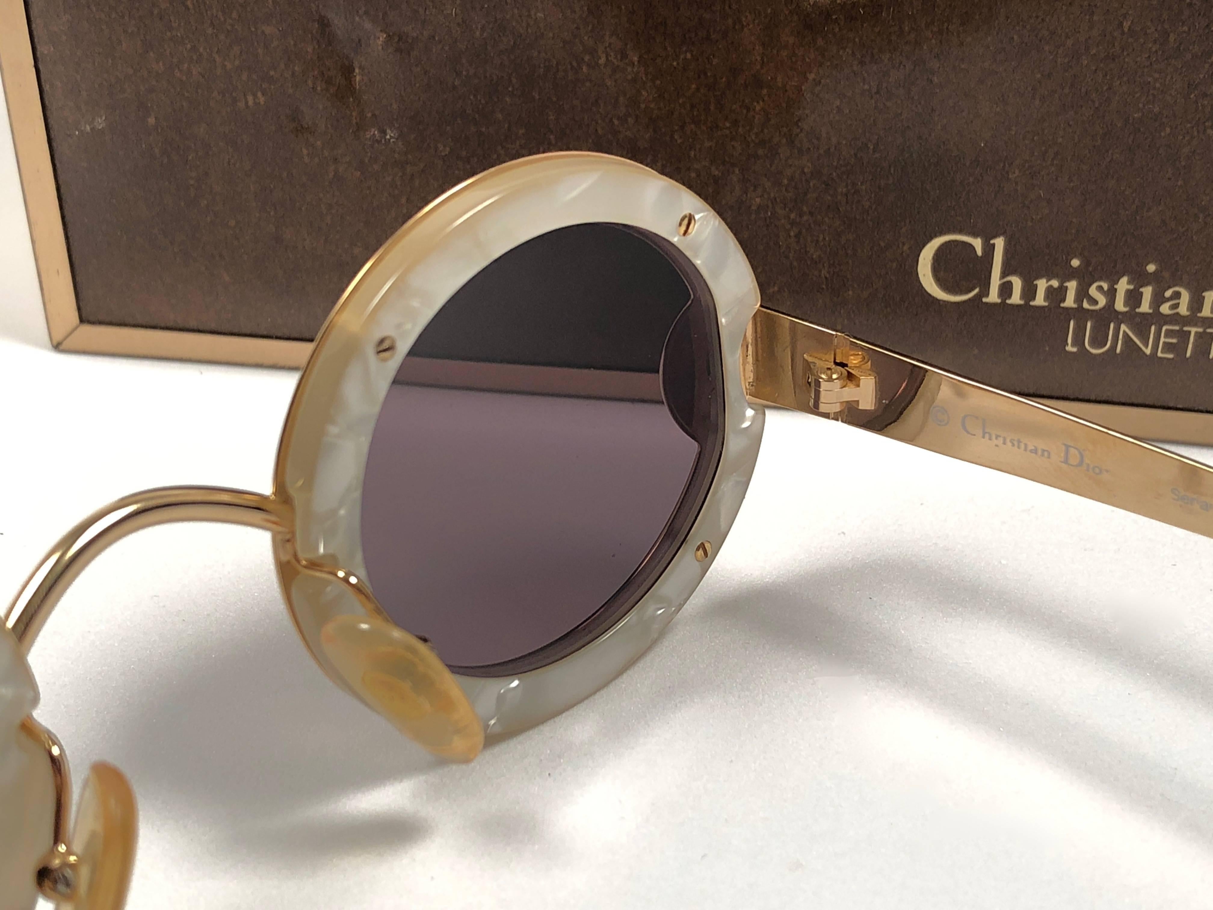 Christian Dior Limited Edition 2918 40 Round Gold Sunglasses, 1980s    2