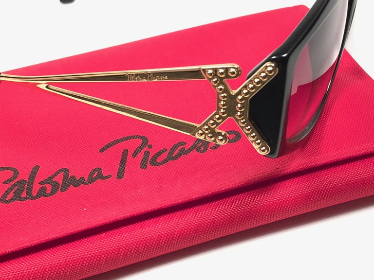 Vintage Paloma Picasso Black and Gold Sunglasses Made in  display picture 3