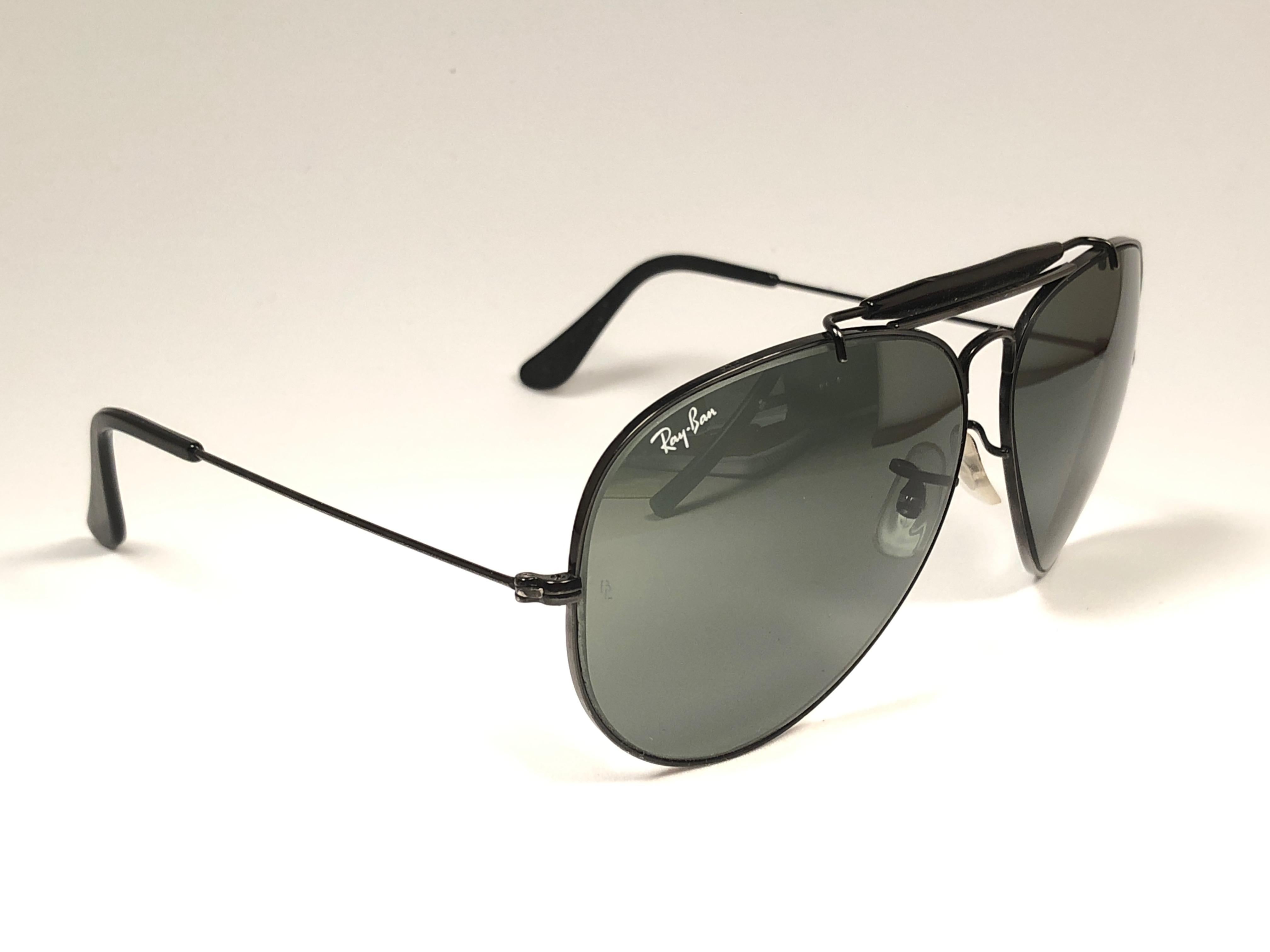 Brown Mint Ray Ban Vintage Outdoorsman Black G15 Lenses 62Mm B / L Sunglasses, 1970s