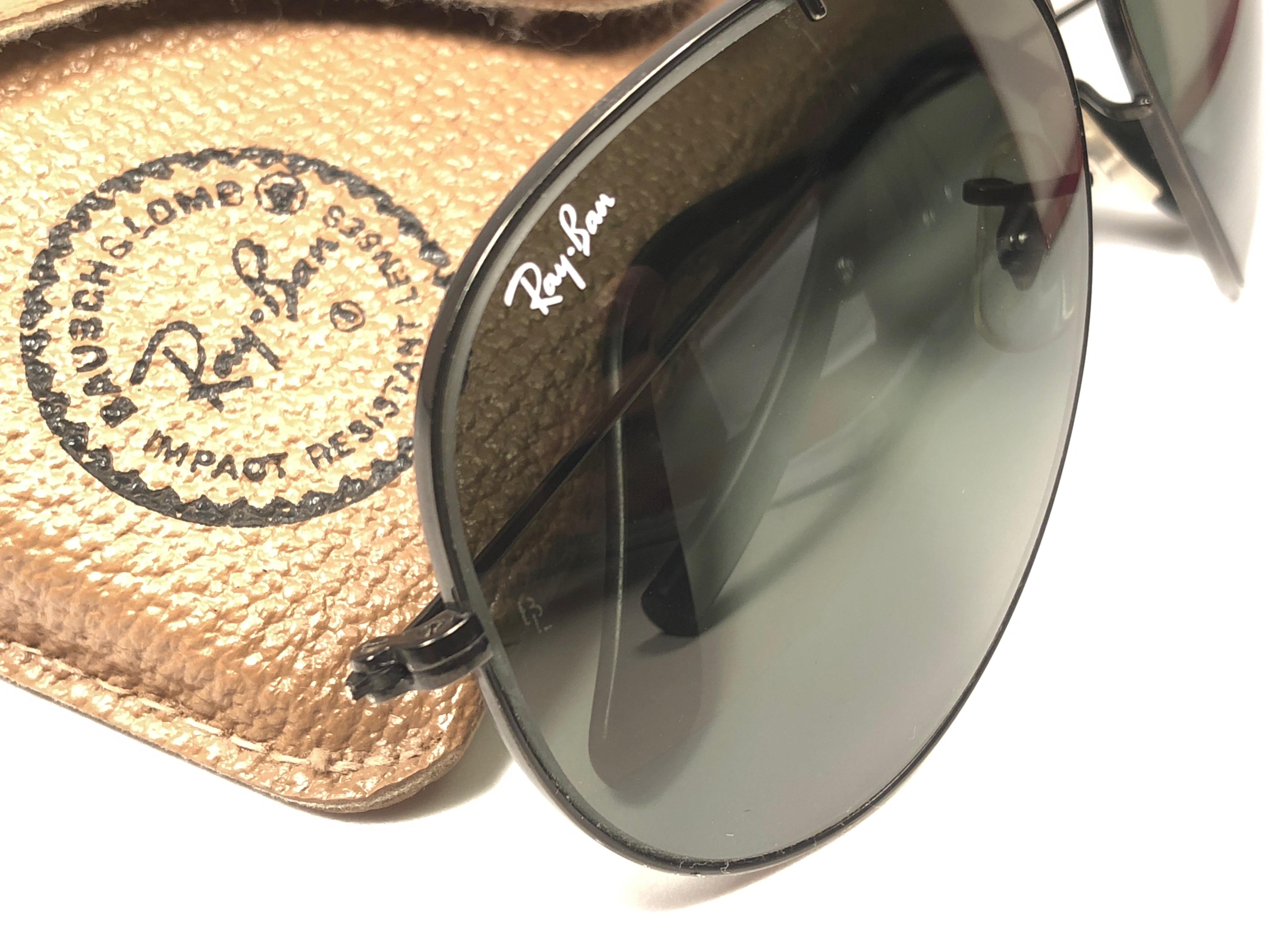 Mint Ray Ban Vintage Outdoorsman Black G15 Lenses 62Mm B / L Sunglasses, 1970s 1