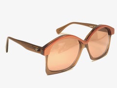 New Vintage Serge Kirchhofer Two Tone Amber Oversized Sunglasses Austria