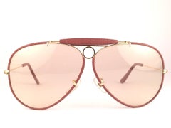 New Vintage Ray Ban Ostrich Leather Shooter 62Mm B&L Sunglasses