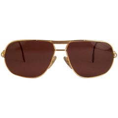 Cartier Tank 62mm Large Vendome Gold Frame Sunglasses, 1988