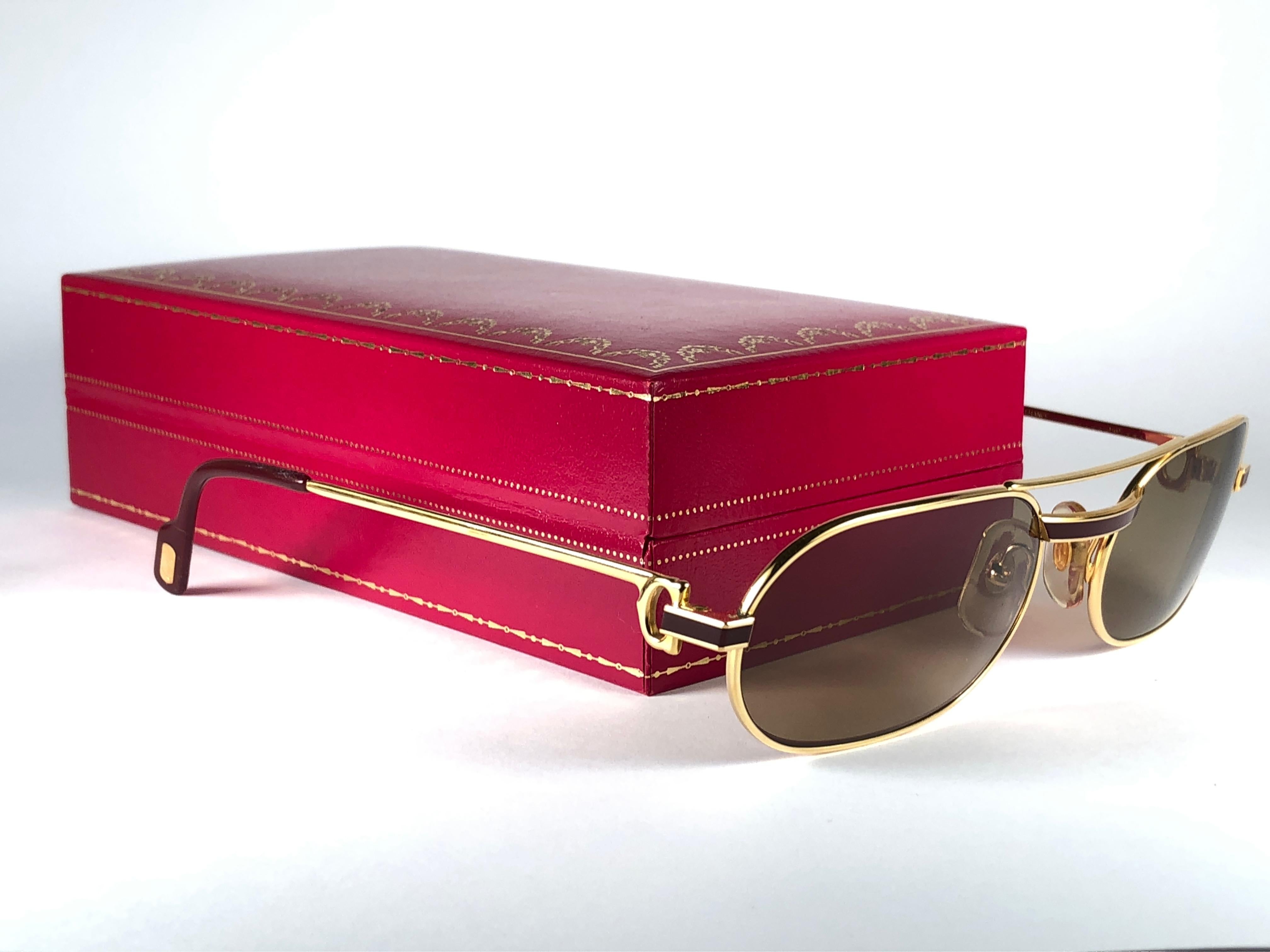 Cartier Vintage Louis Laque De Chine Medium 57mm France Sunglasses  1