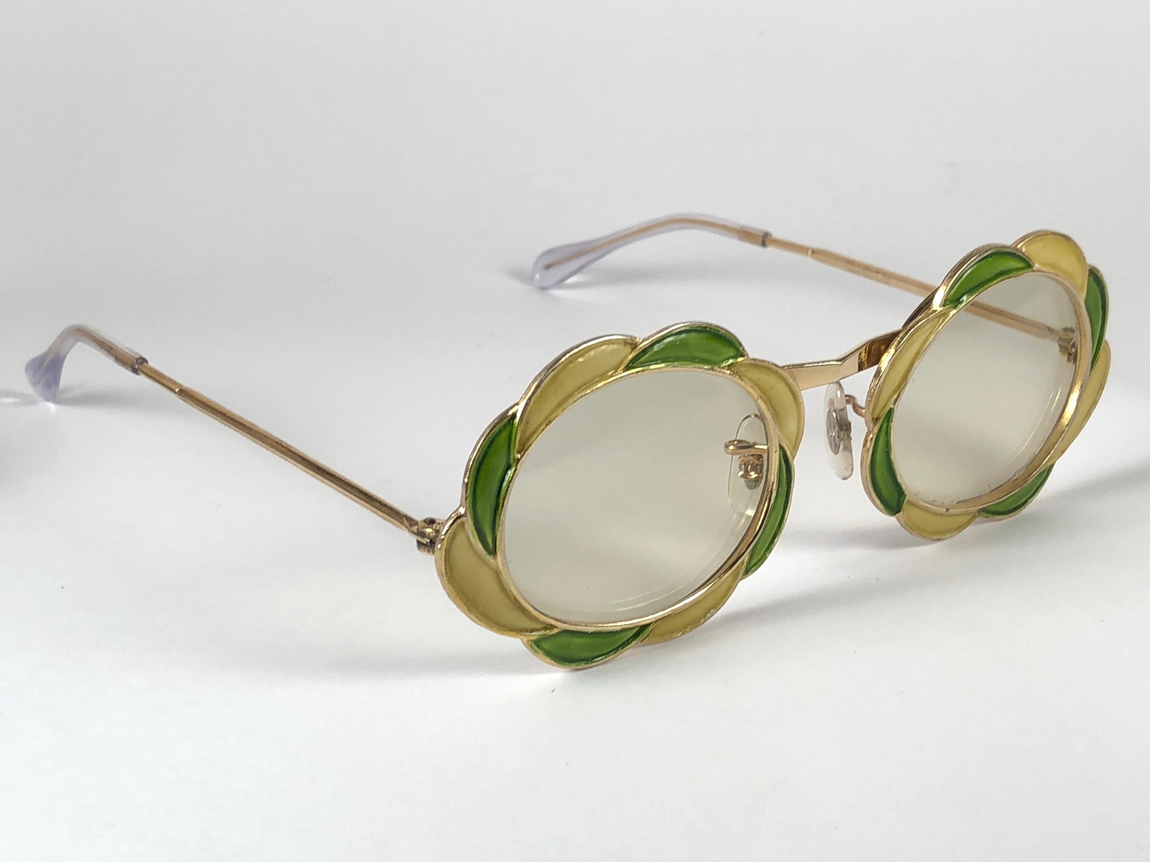 Beige Ultra Rare 1960 Christian Dior Enamelled Collector Item Sunglasses