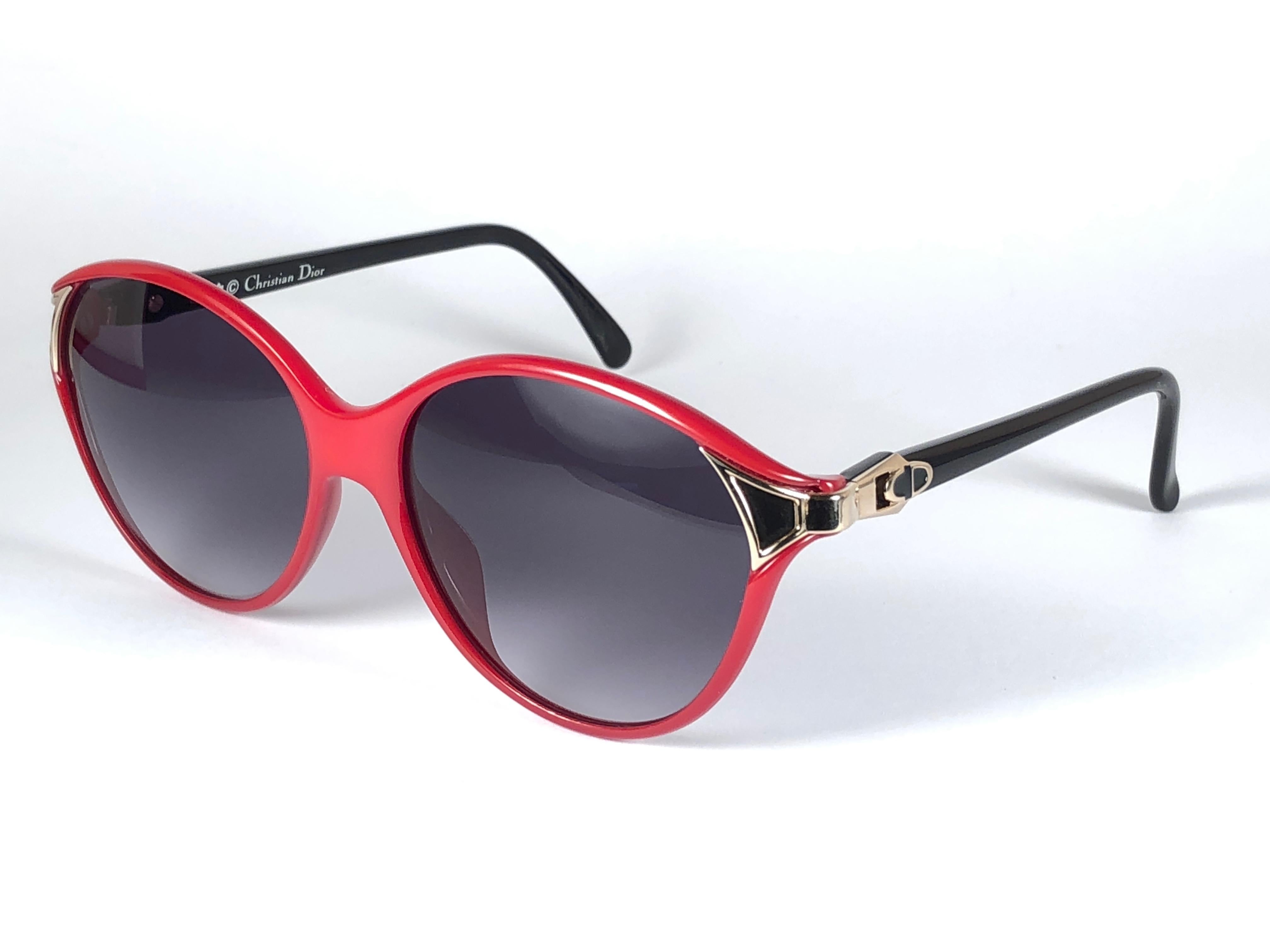 Gray  New Vintage Christian Dior 2306 Candy Red Optyl 1980 Sunglasses