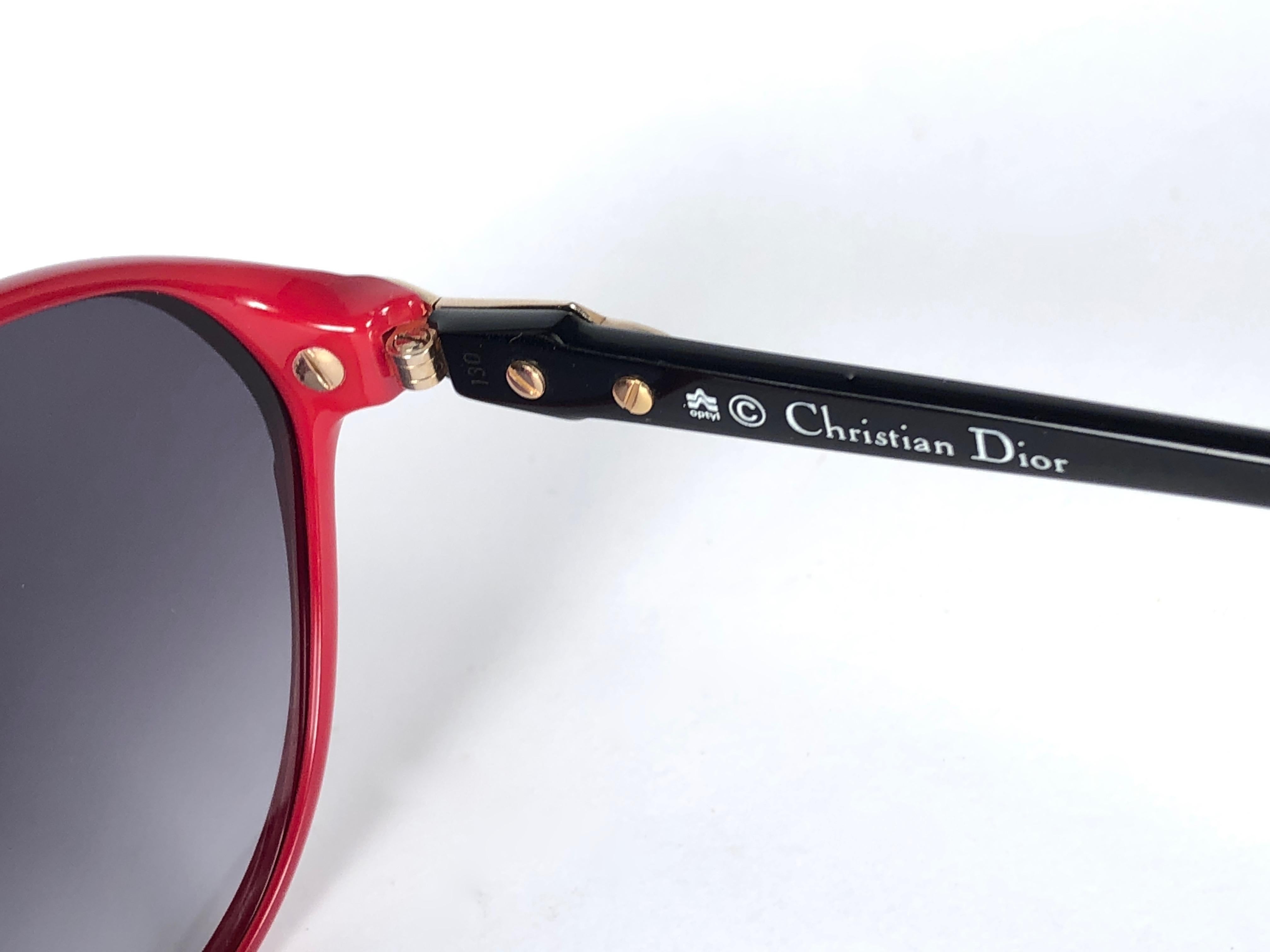  New Vintage Christian Dior 2306 Candy Red Optyl 1980 Sunglasses In New Condition In Baleares, Baleares