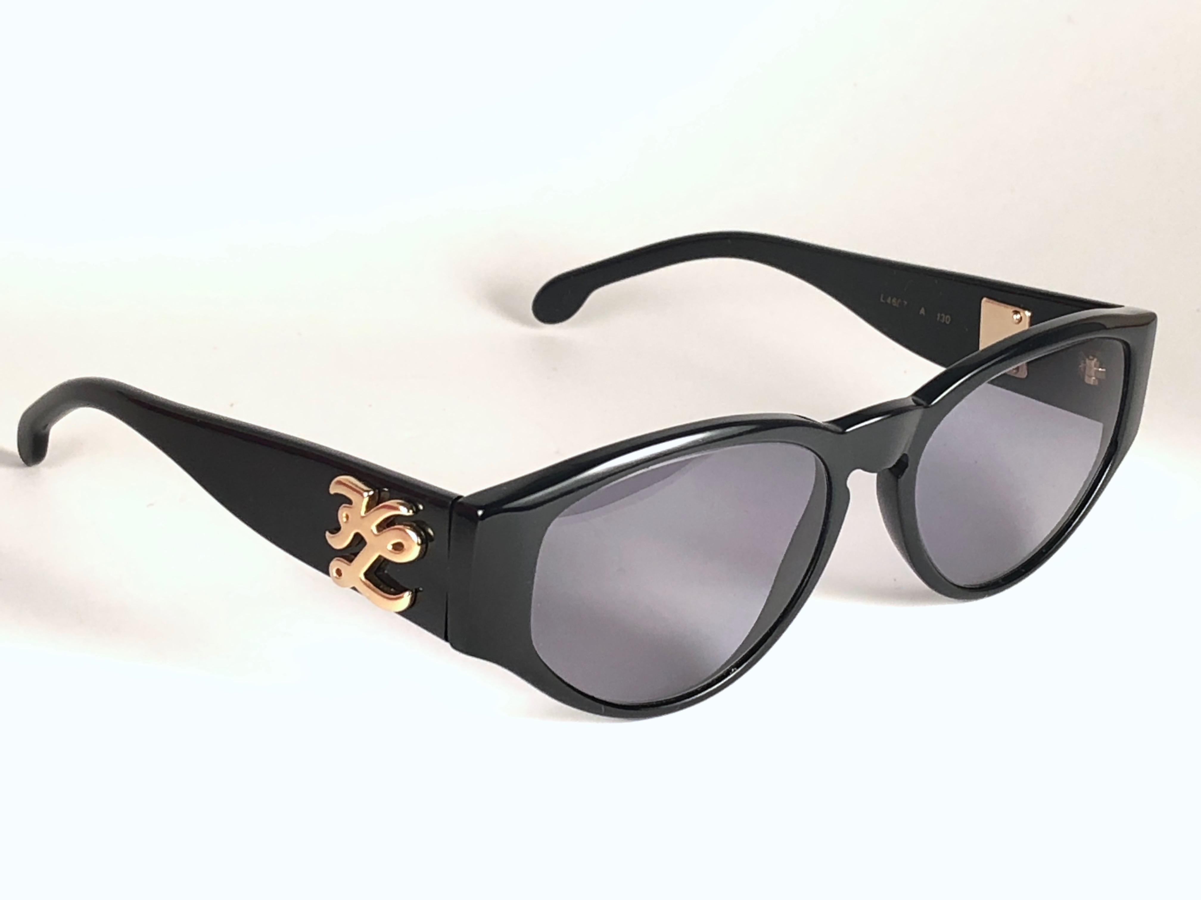 Women's or Men's New Vintage Karl Lagerfeld L4607 Black Interchangeable Charms 1990  Sunglasses