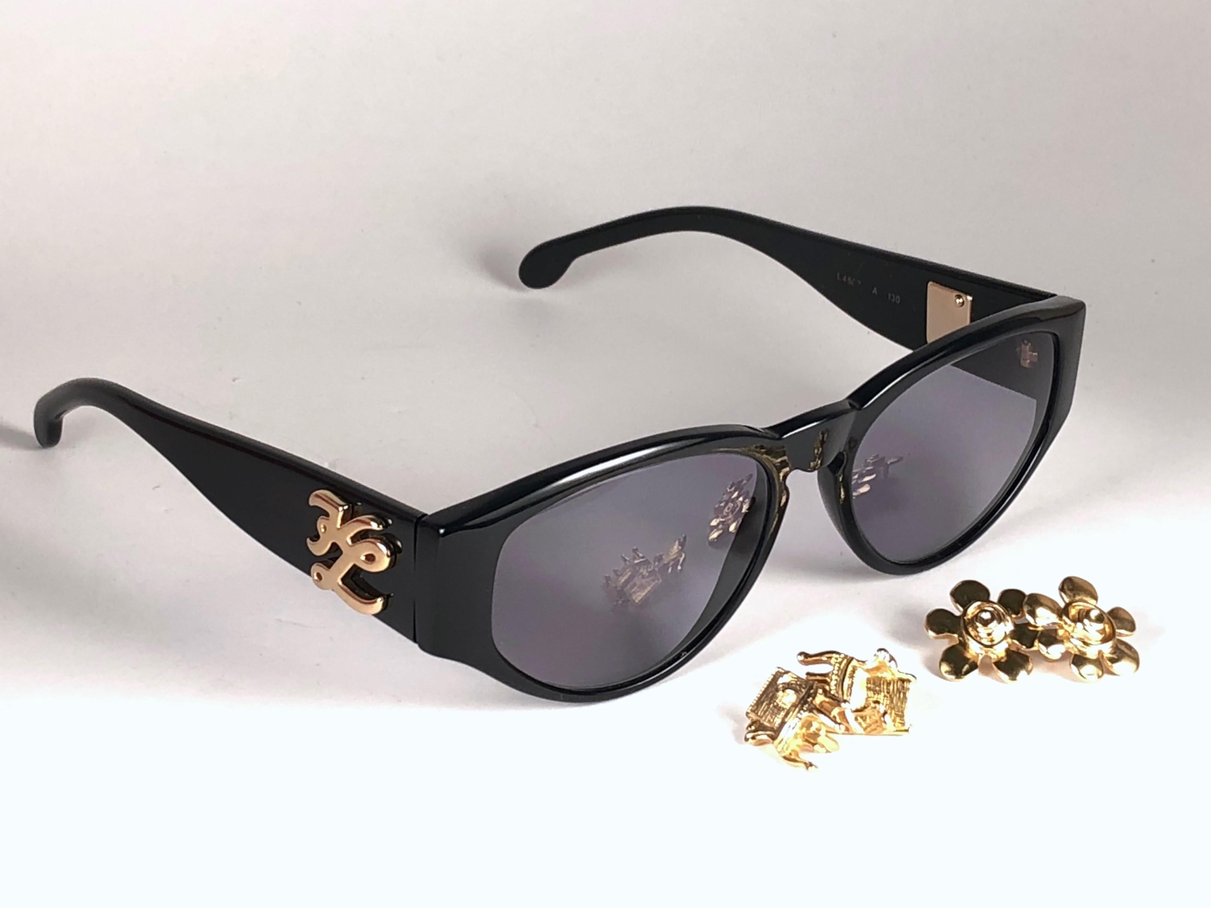 New Vintage Karl Lagerfeld L4607 Black Interchangeable Charms 1990  Sunglasses 1