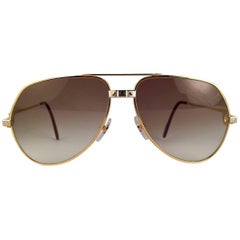 Vintage Cartier Santos Screws 56mm Heavy Plated Sunglasses France