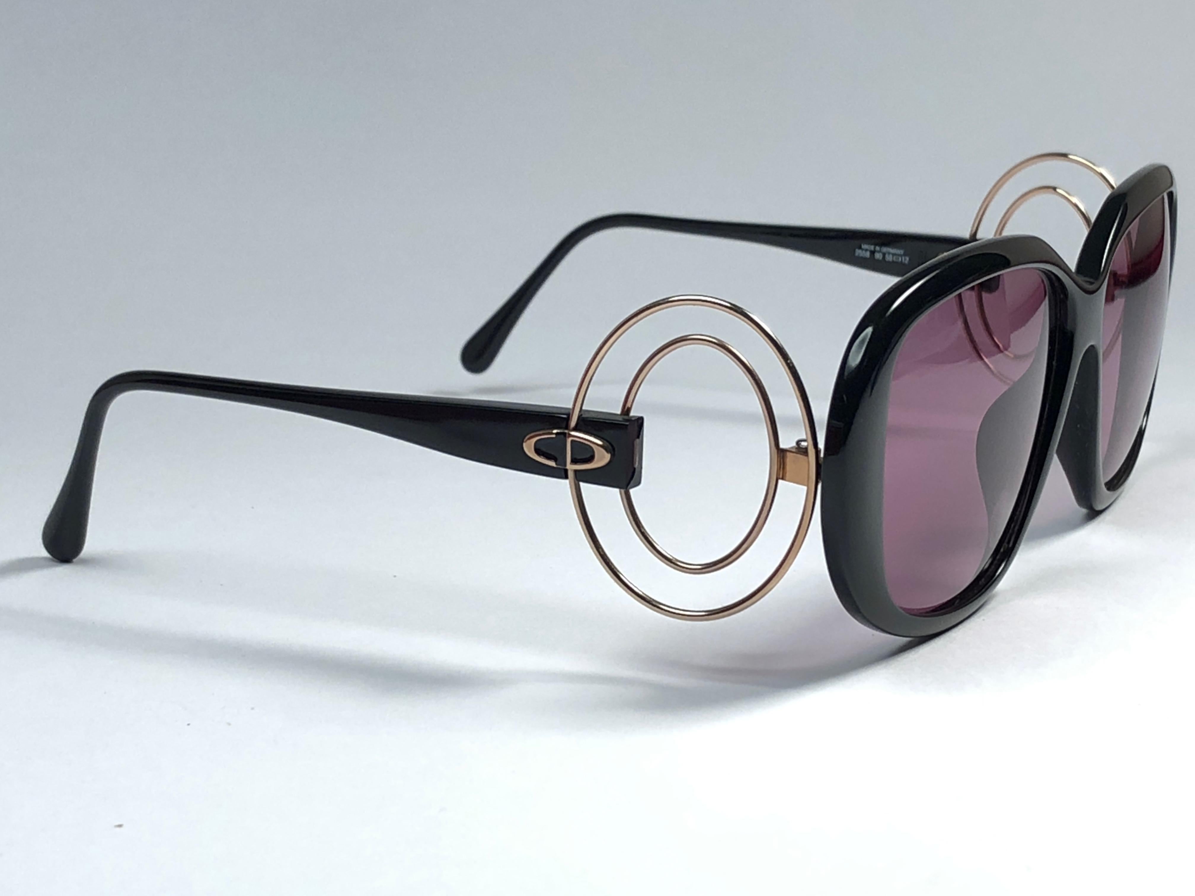 Neu Vintage Christian Dior 2558 90 Sonnenbrille mit Goldakzenten 1980er Jahre (Grau) im Angebot