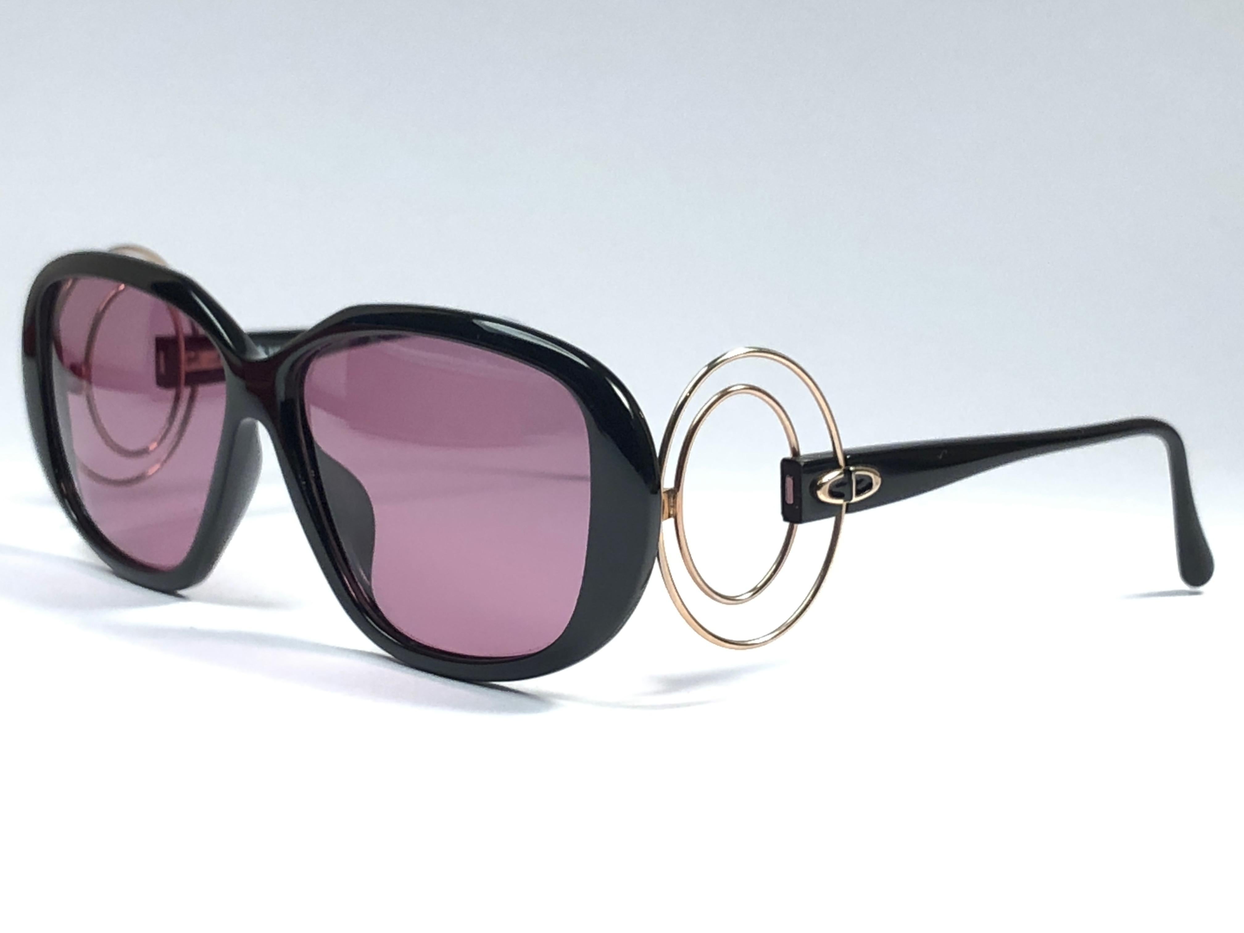 Gray New Vintage Christian Dior 2558 90 Gold Accents 1980's Sunglasses