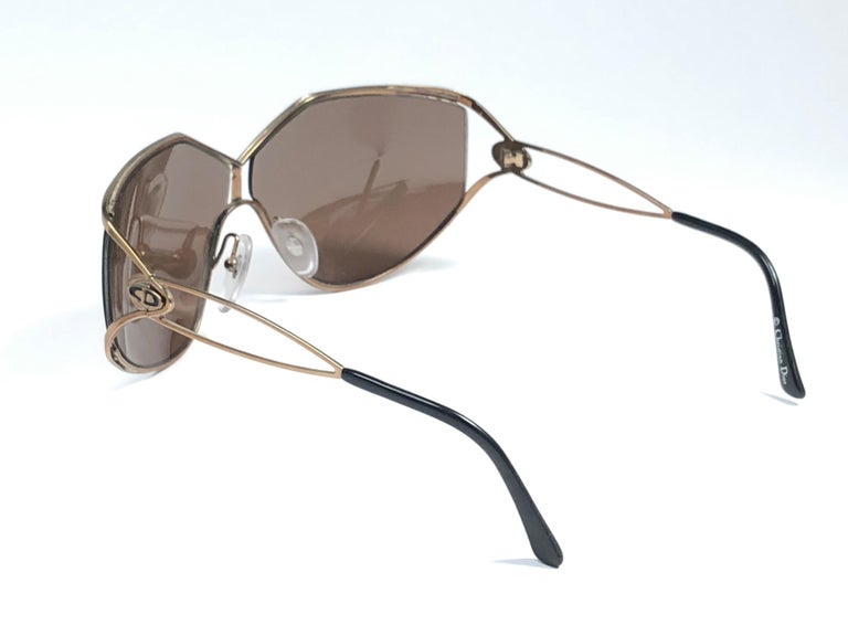 New Vintage Christian Dior 2395 Gold Accents 1980's Sunglasses at 1stDibs
