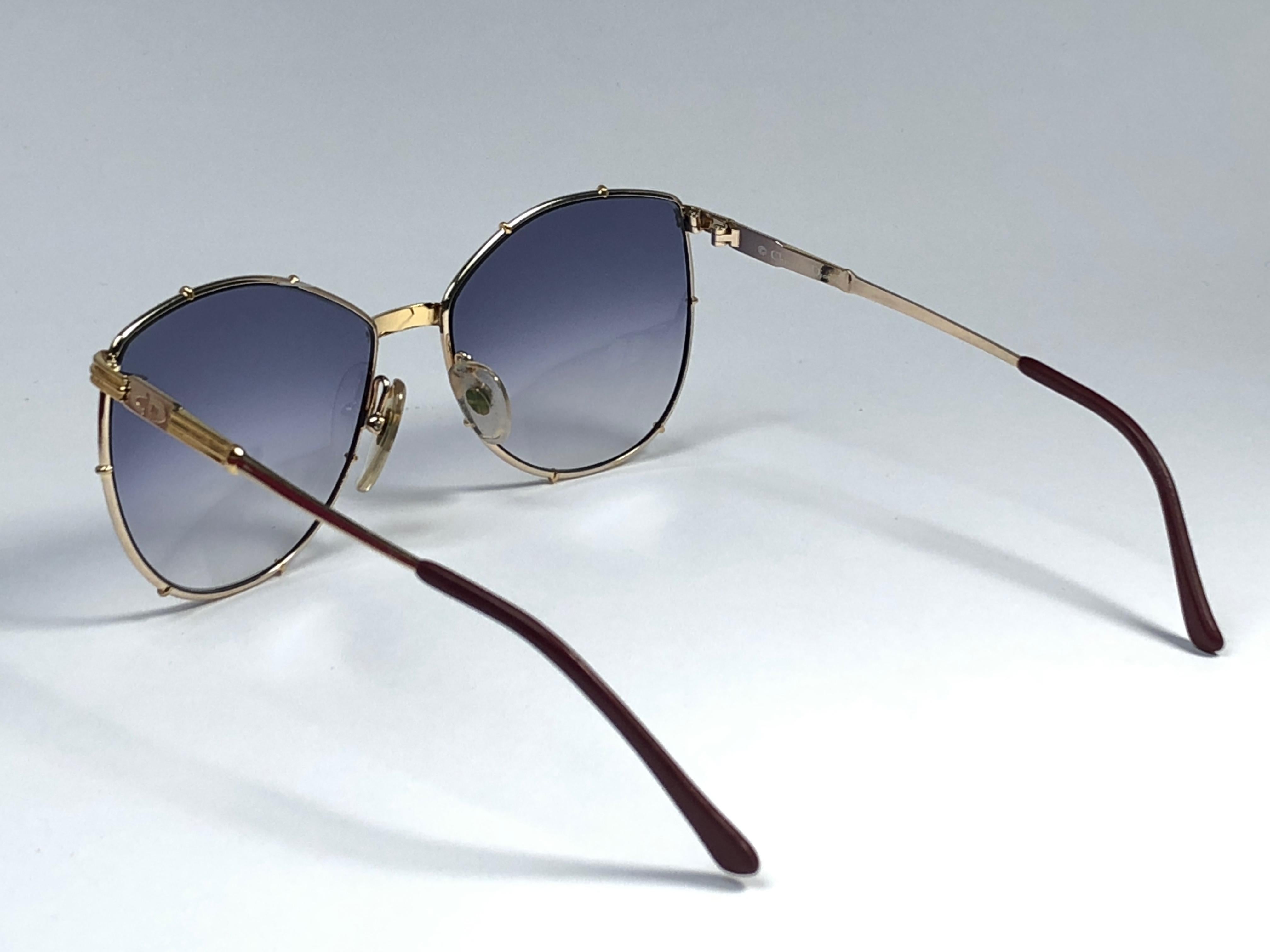 Women's New Vintage Christian Dior 2472 Silver & Gold Accents 1980's Sunglasses