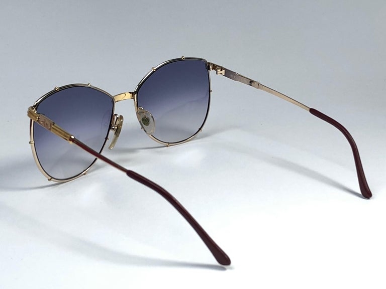 Women's New Vintage Christian Dior 2472 Silver & Gold Accents 1980's Sunglasses For Sale