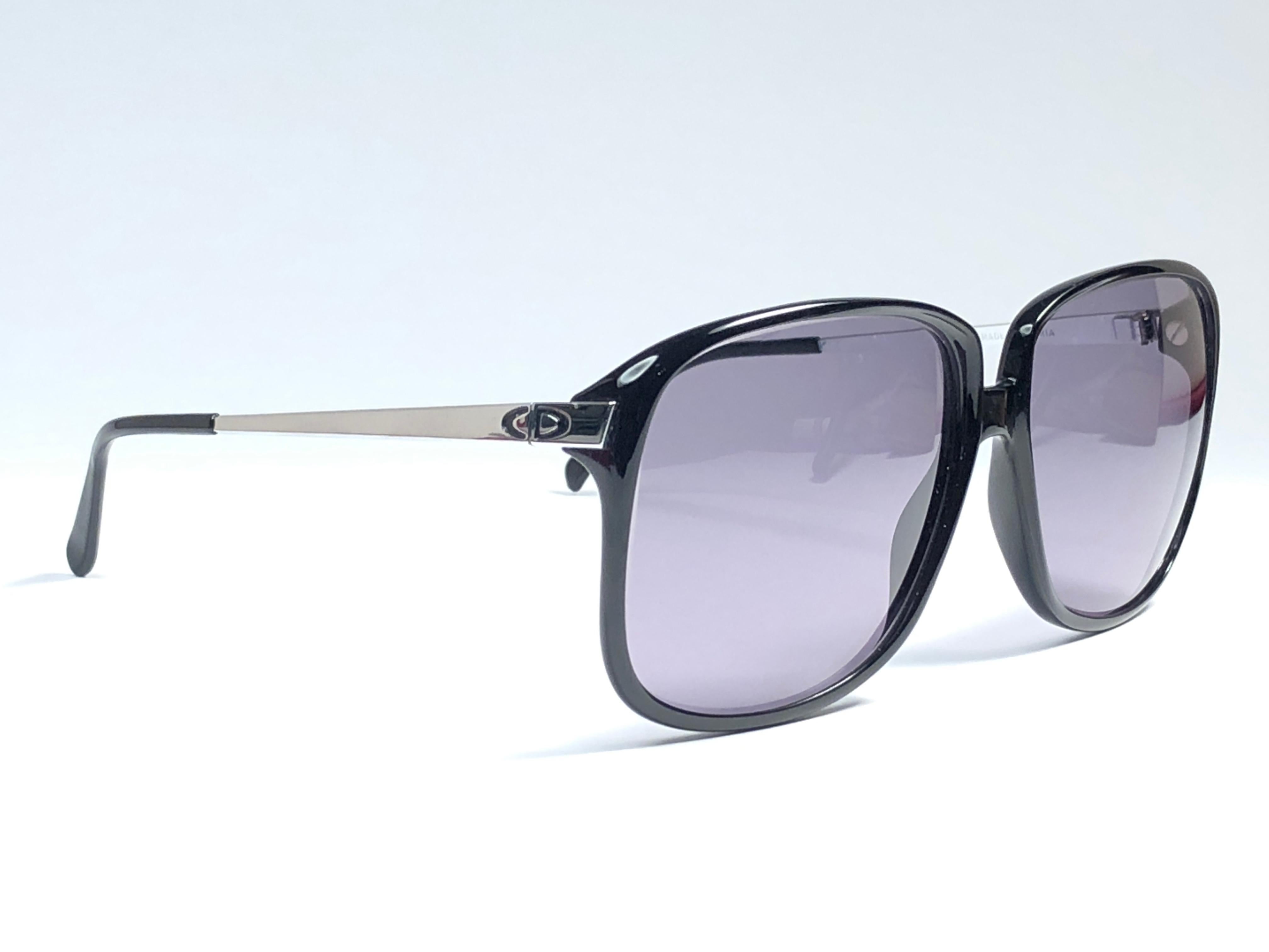 New Vintage Christian Dior Monsieur 2058 Black Sunglasses 1970's Austria In New Condition In Baleares, Baleares