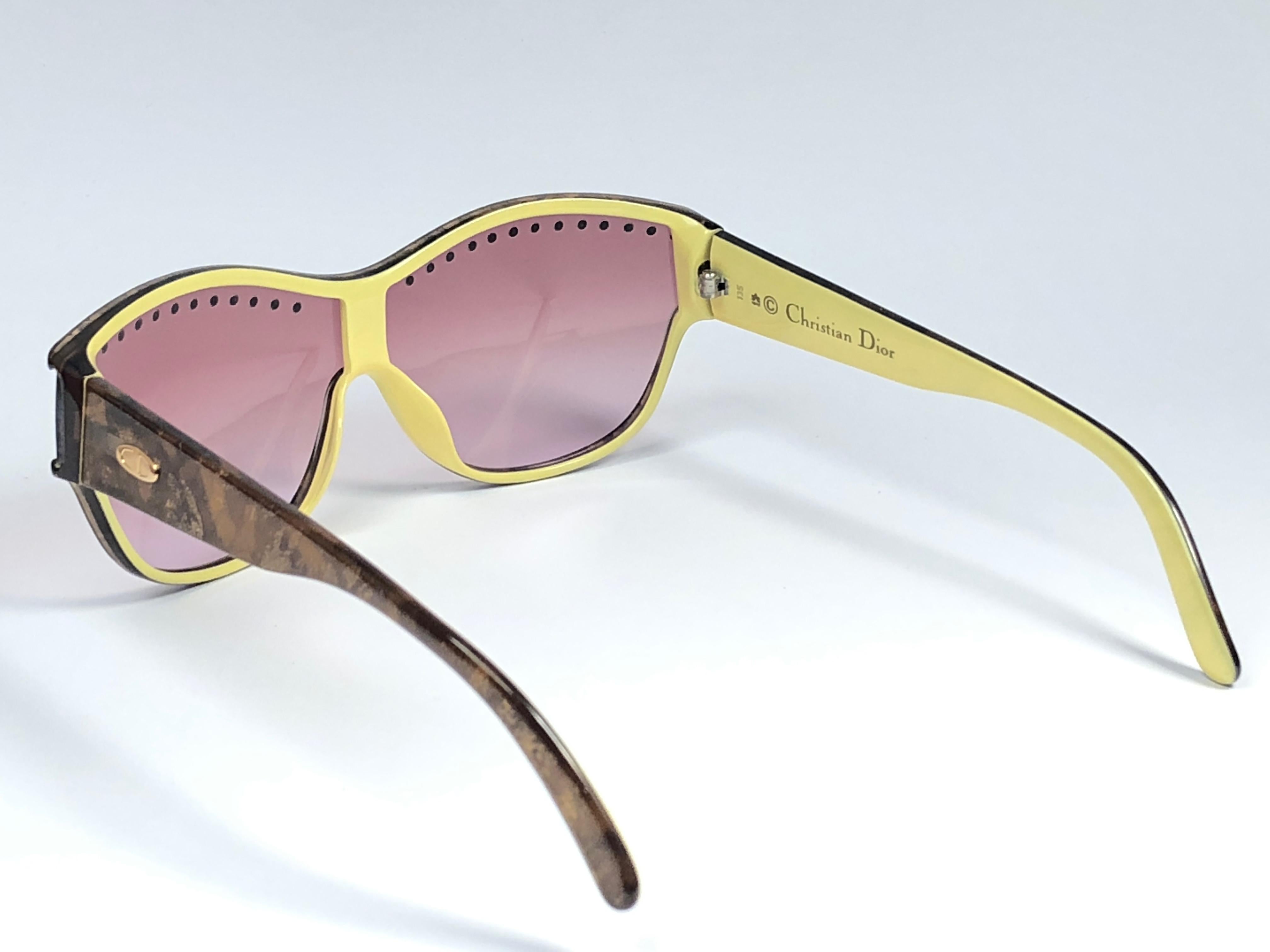 Gray New Vintage Christian Dior 2438 Rhinestones Accents 1980's Sunglasses