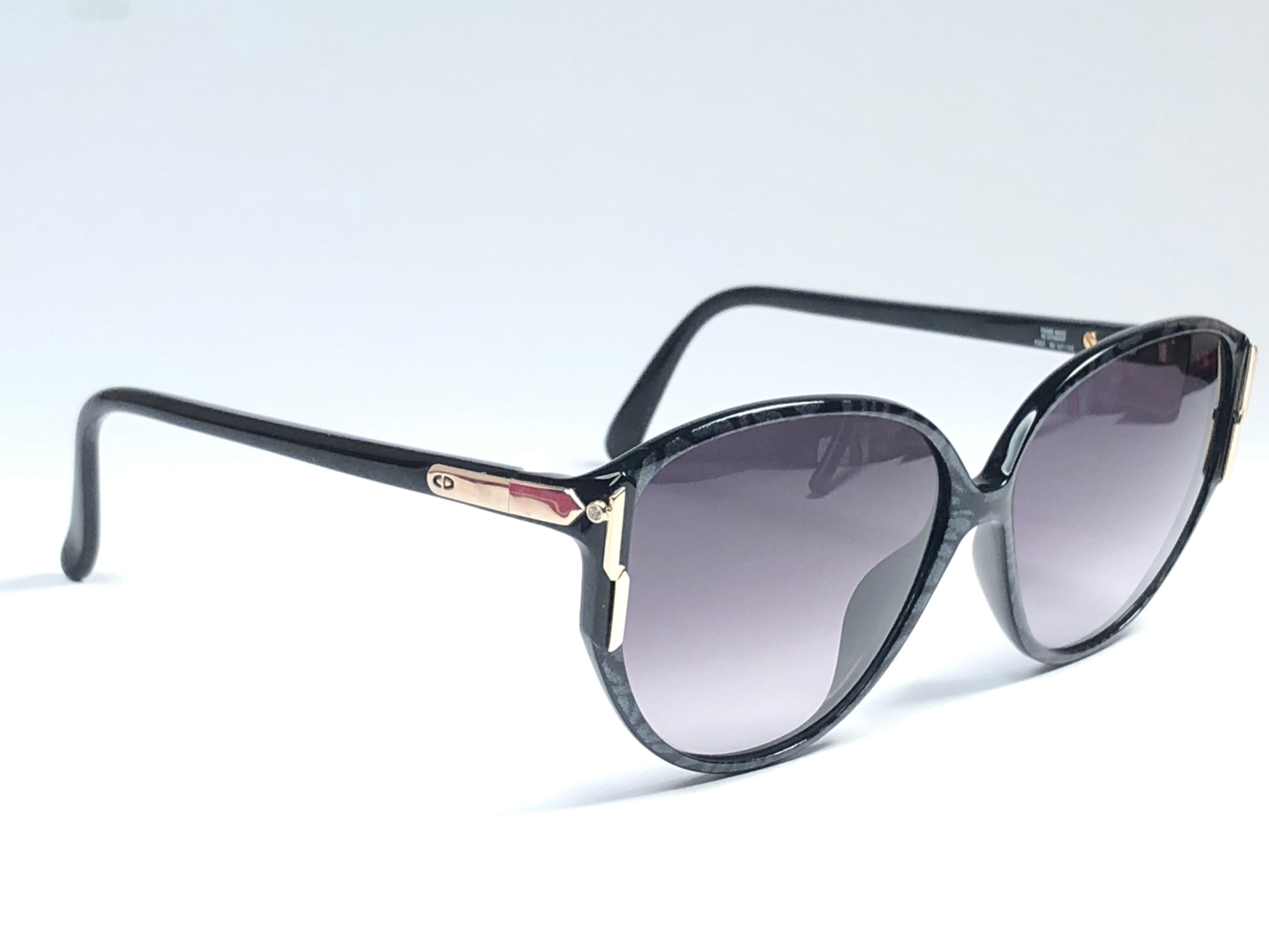  New Vintage Christian Dior 2307 Grey / Black Optyl 1980 Sunglasses In New Condition In Baleares, Baleares