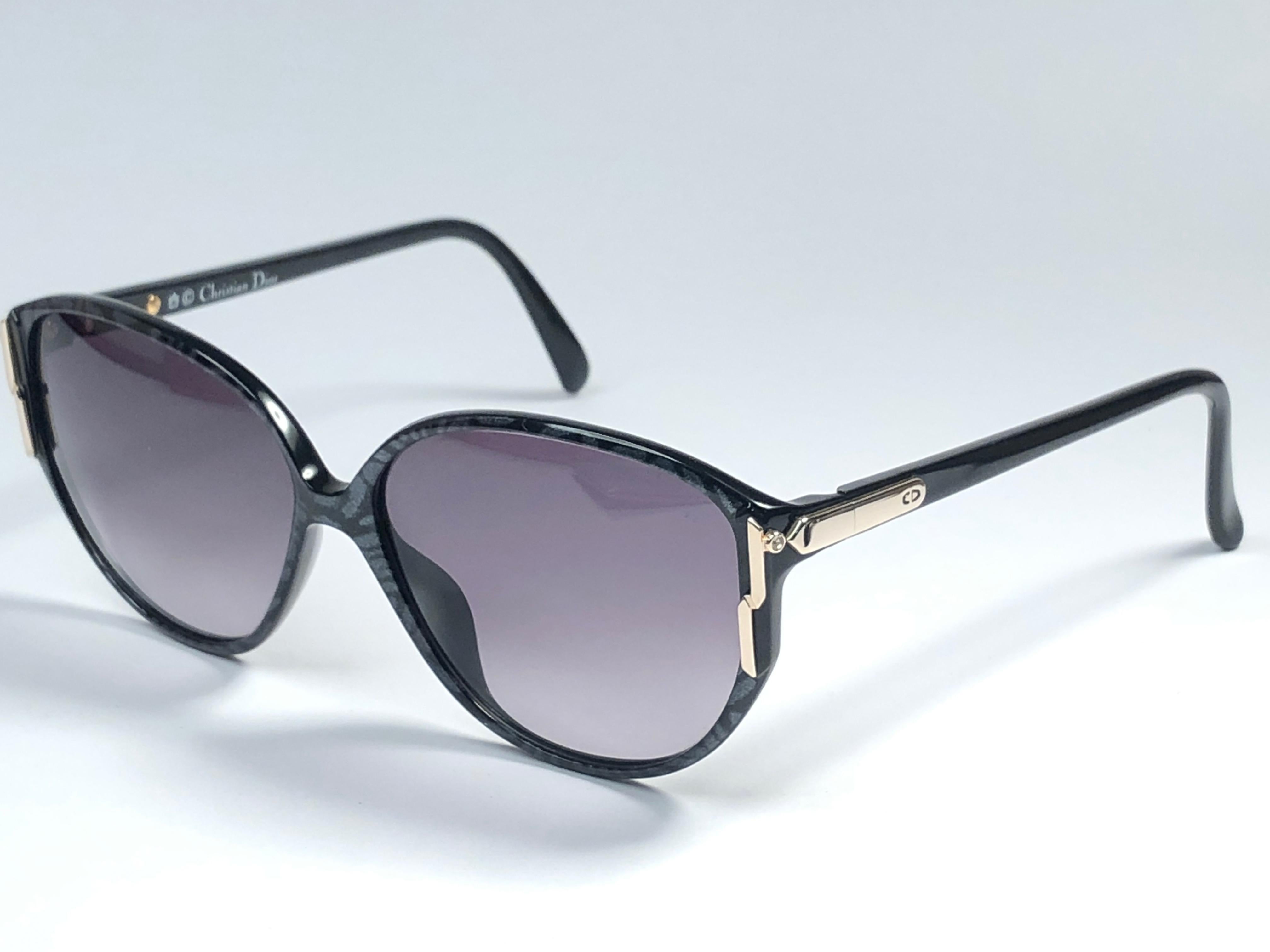 Women's or Men's  New Vintage Christian Dior 2307 Grey / Black Optyl 1980 Sunglasses