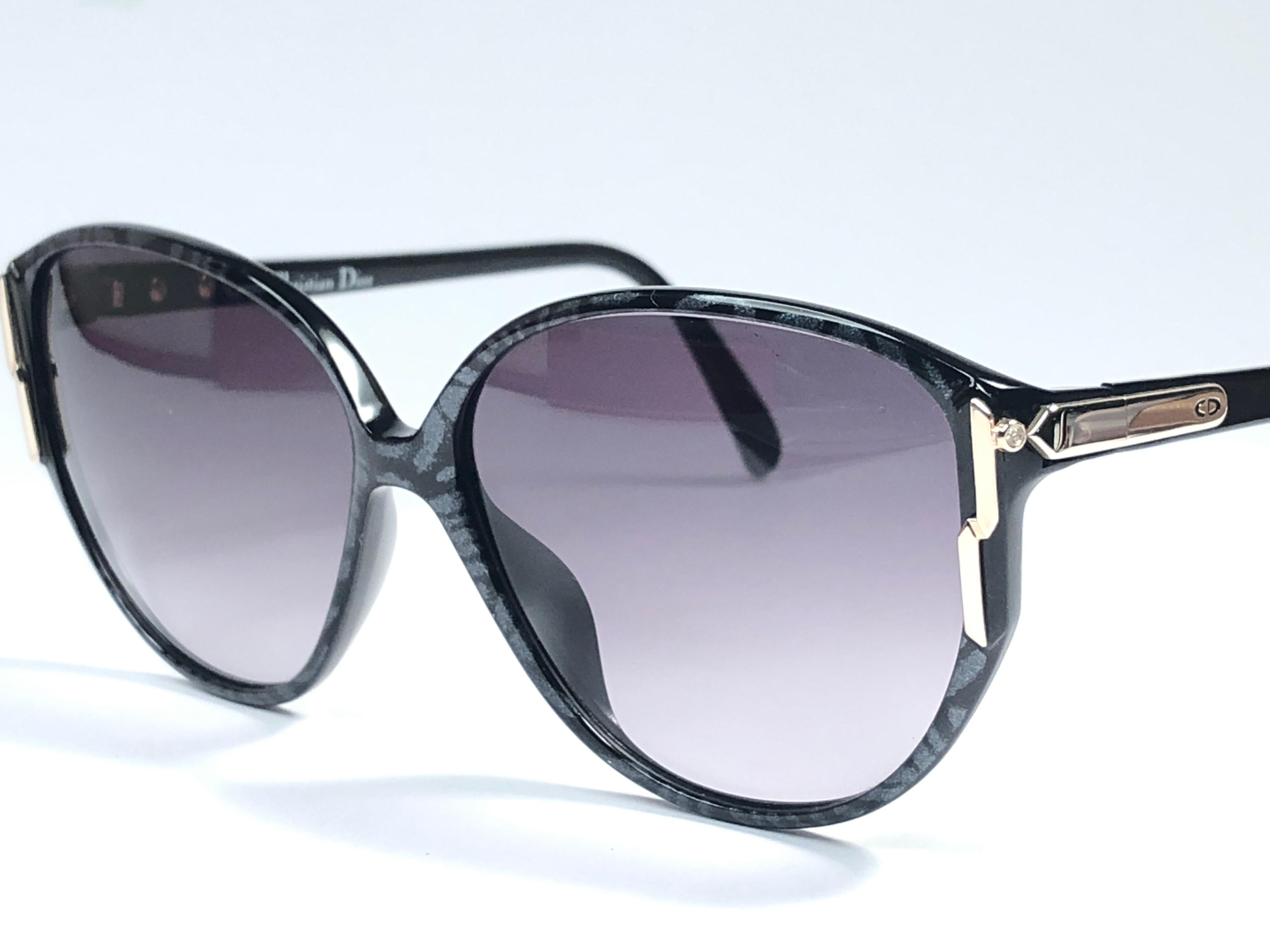  New Vintage Christian Dior 2307 Grey / Black Optyl 1980 Sunglasses 1