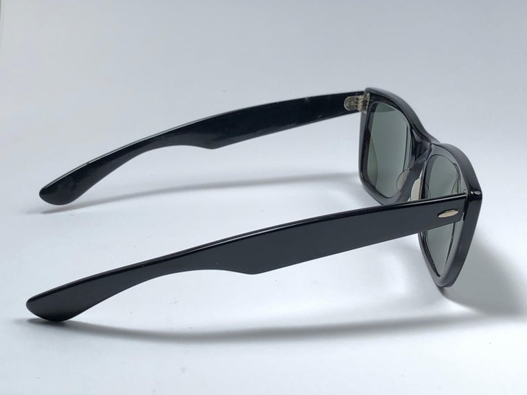 Vintage Ray Ban Bob Dylan 1960's Mid Century Black G15 Lenses B&L USA Sunglasses For Sale 2
