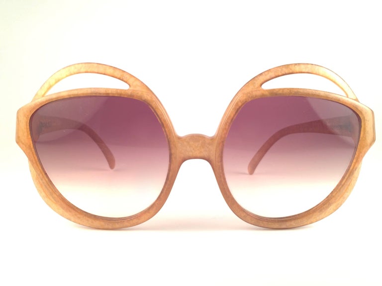 New Vintage Christian Dior 2027 30 Amber Jasped Optyl Sunglasses In New Condition For Sale In Amsterdam, Noord Holland