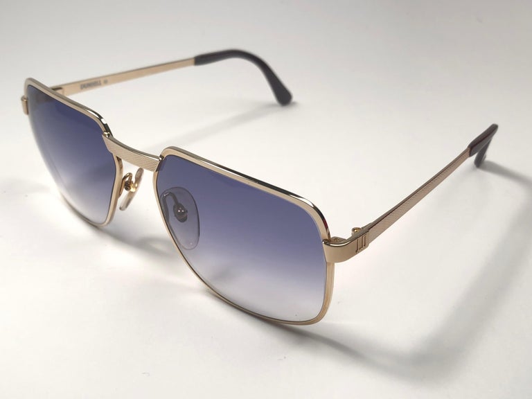 New Vintage Dunhill 6021 Oversized Frame Blue Lenses Sunglasses France ...