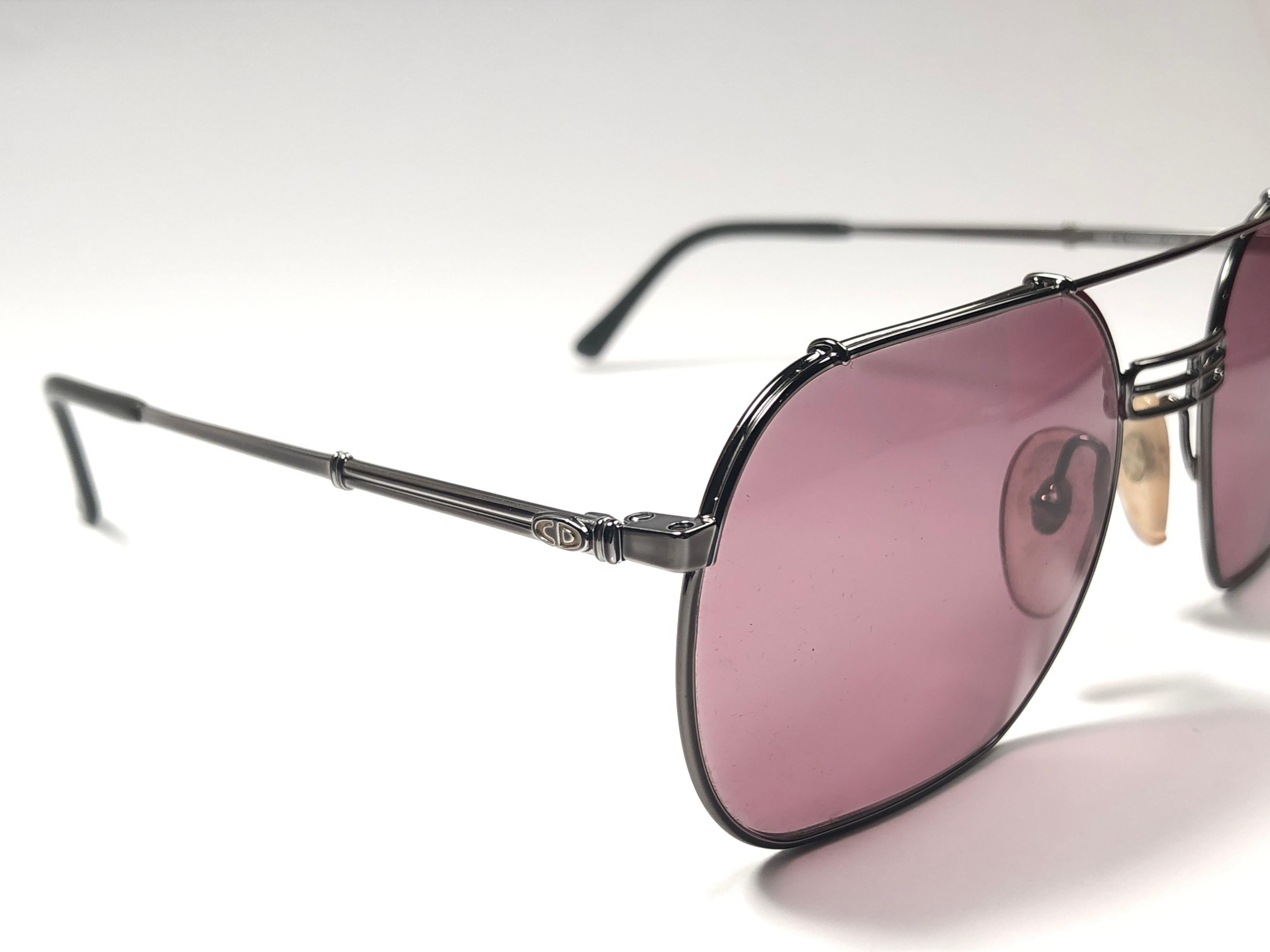New Vintage Christian Dior Monsieur 2363 Gun Metal Sunglasses 1970's Austria In New Condition In Baleares, Baleares