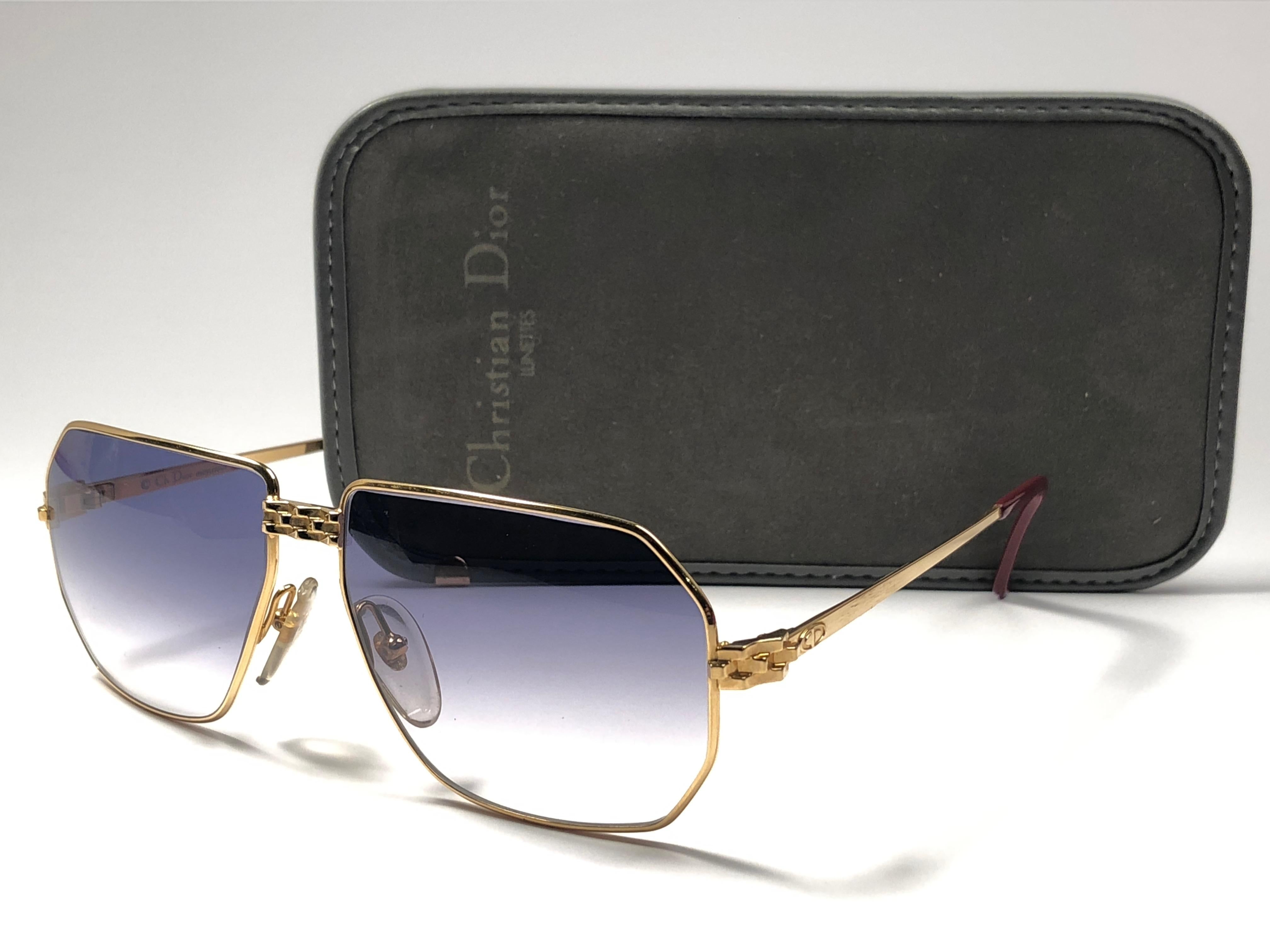 New Vintage Christian Dior Monsieur 2391 Gold Panthere Sunglasses 1970's Austria In New Condition In Baleares, Baleares